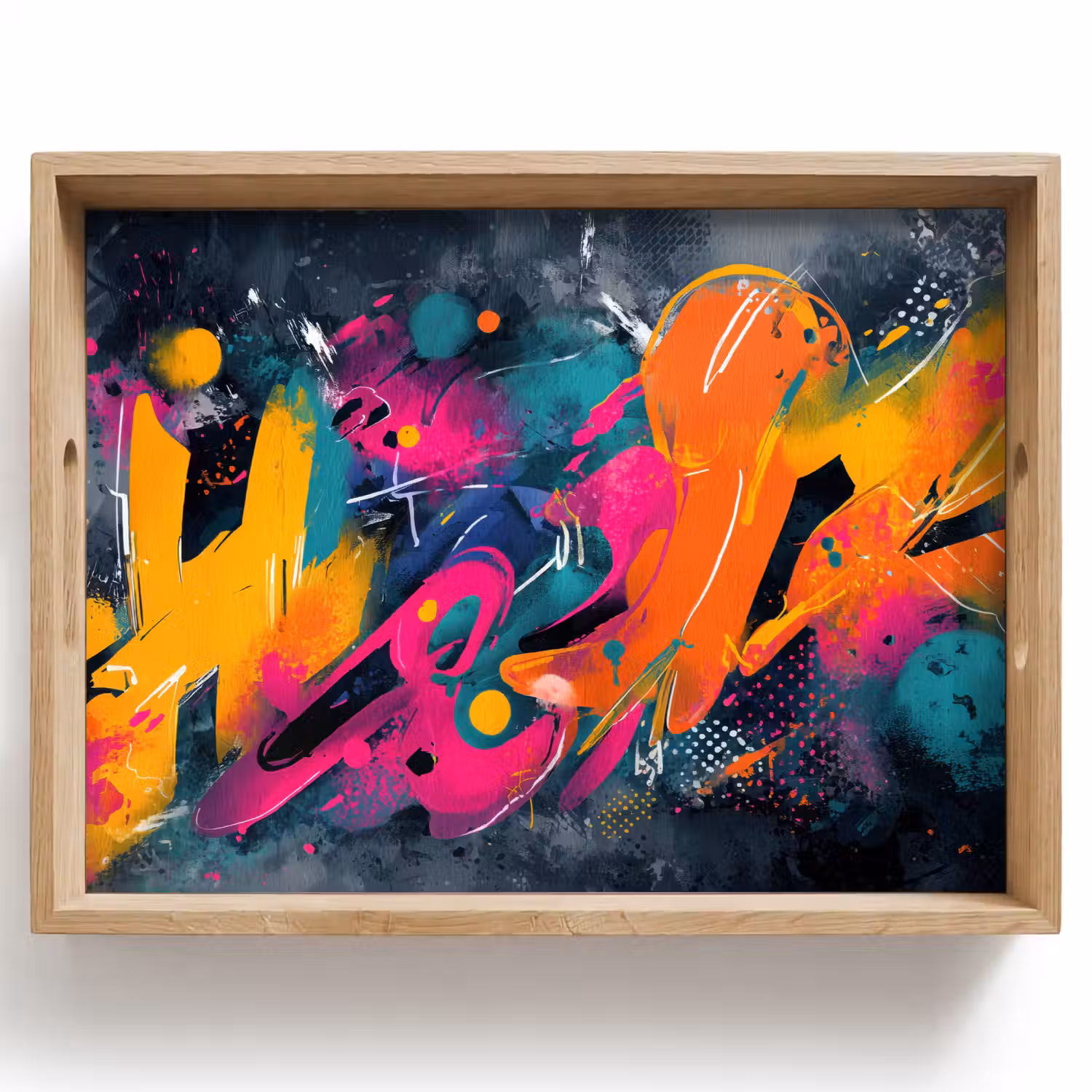 Abstract - Graffiti - Kleurrijk - Verfspatten Dienblad Rechthoek middel -z3d_shopping