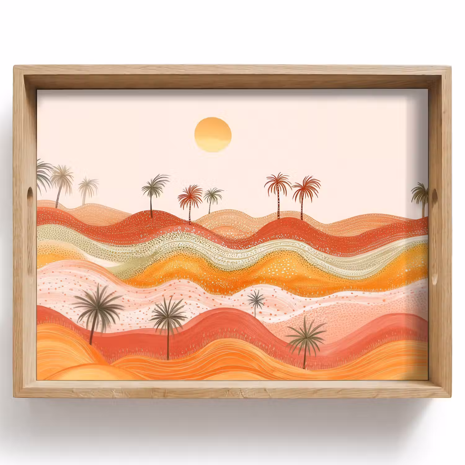 Abstract landschap - Palmbomen - Kleurrijk Dienblad Rechthoek middel -z3d_shopping