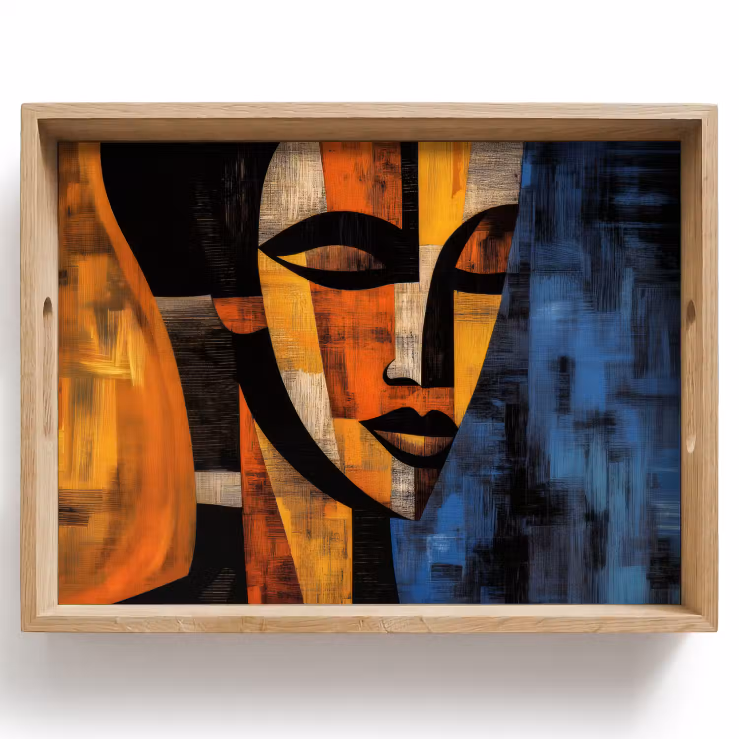 Abstract - Portret - Kleurvakken Dienblad Rechthoek middel -z3d_shopping