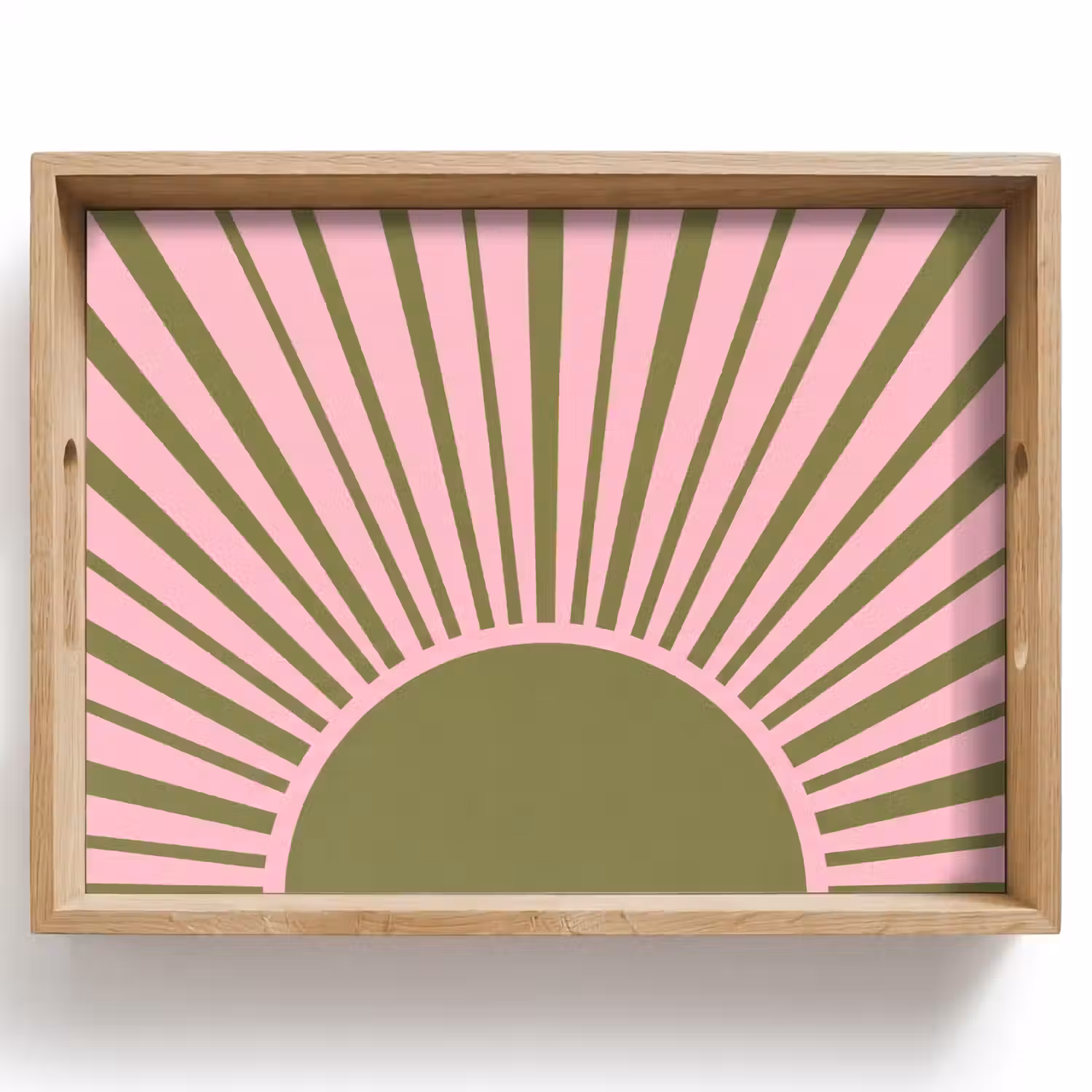Abstract - Stralen - Grafisch - Roze - Groen Dienblad Rechthoek middel -z3d_shopping