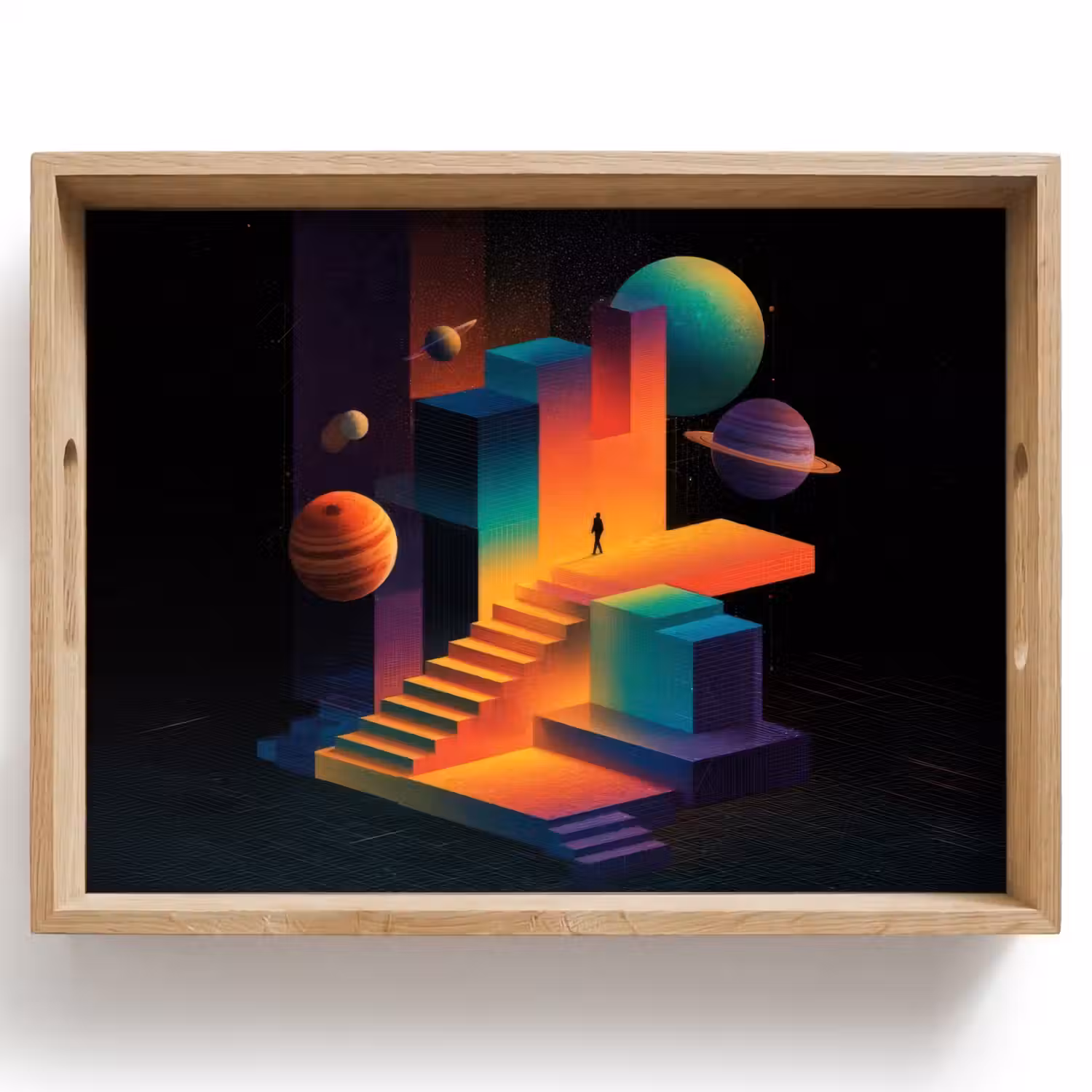 Abstract - Trappen - Mens - Planeten Dienblad Rechthoek middel -z3d_shopping