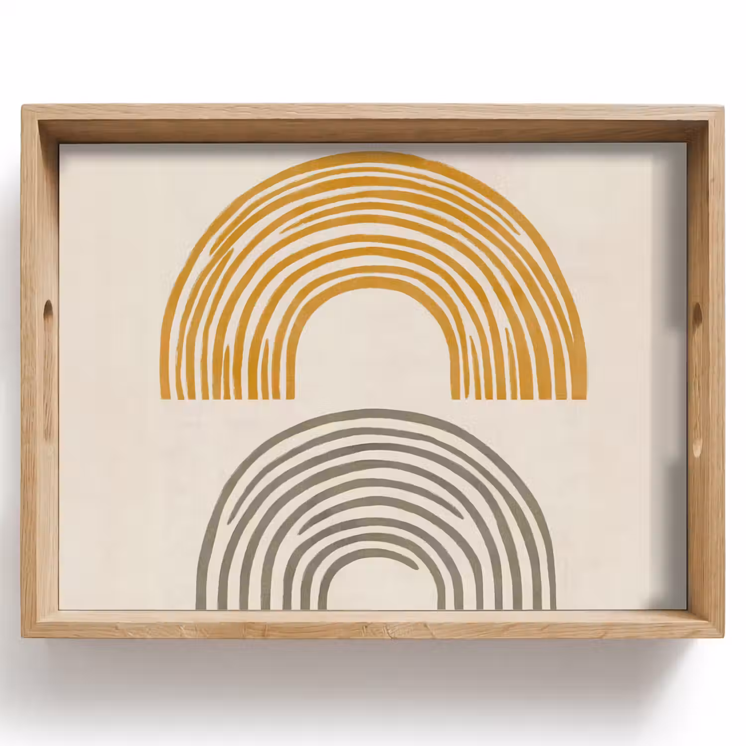 Bogen - Lijnen - Oranje - Minimalistisch Dienblad Rechthoek middel -z3d_shopping