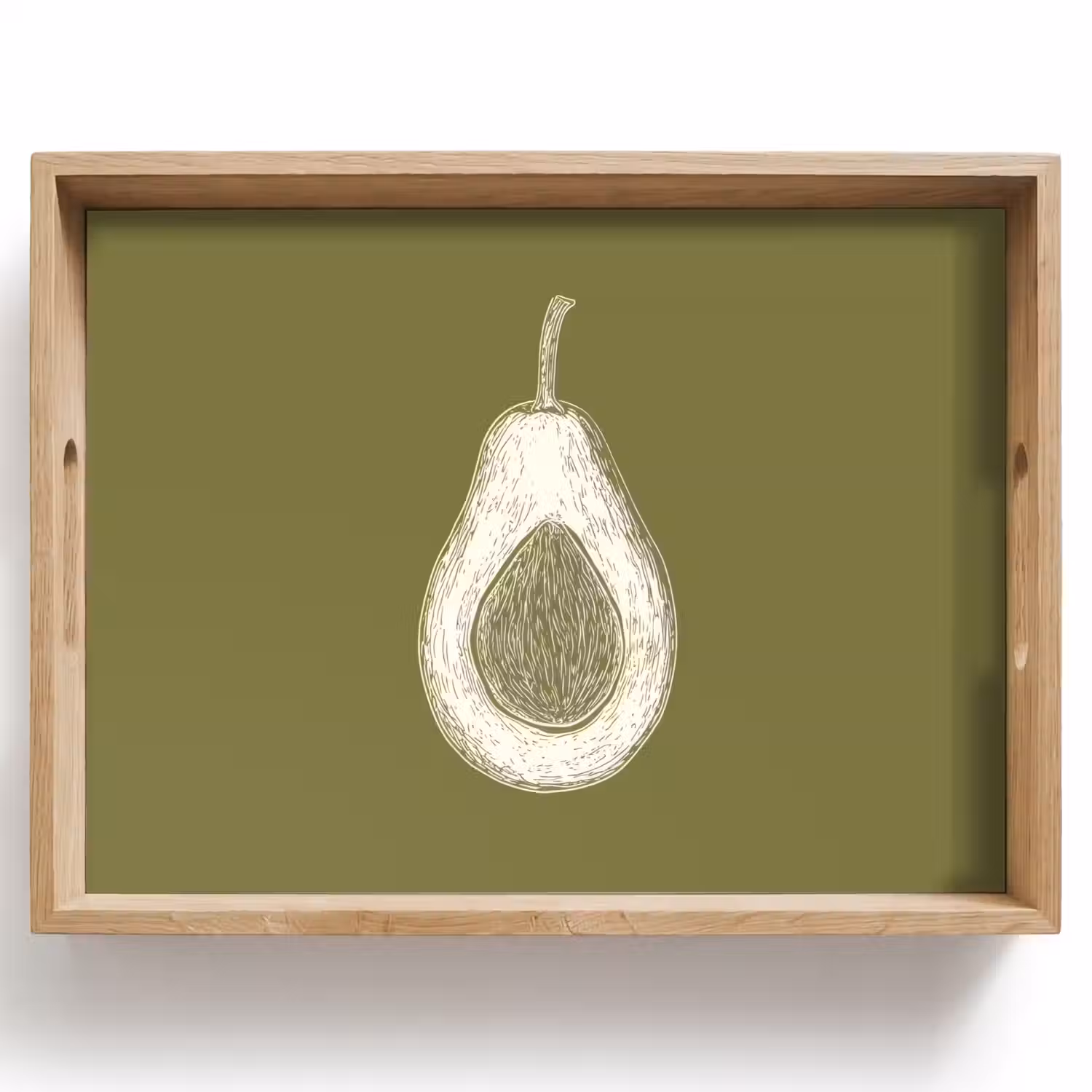 Avocado - Minimalistisch - Illustratie - Groen Dienblad Rechthoek middel -z3d_shopping