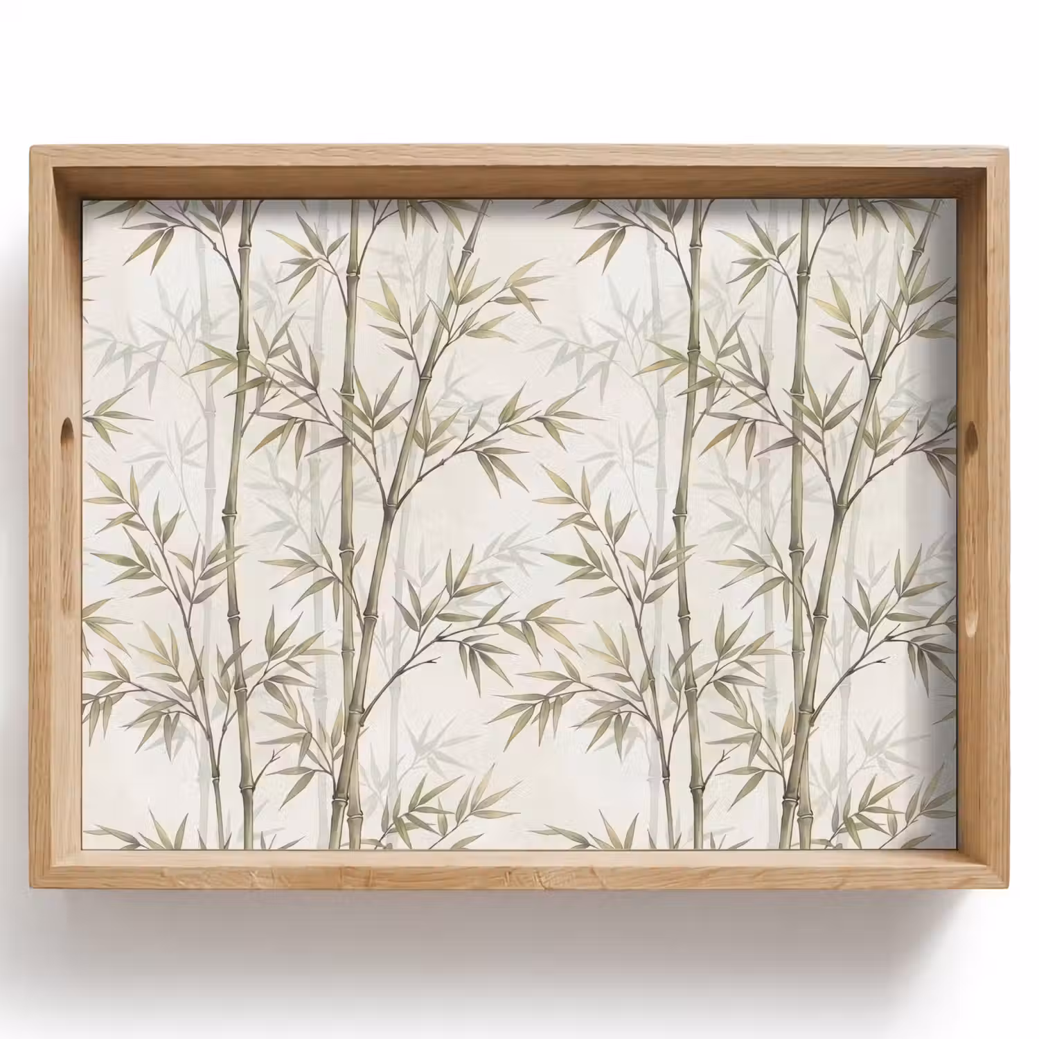 Bamboe - Bladeren - Natuur - Aquarel - Groen Dienblad Rechthoek middel -z3d_shopping