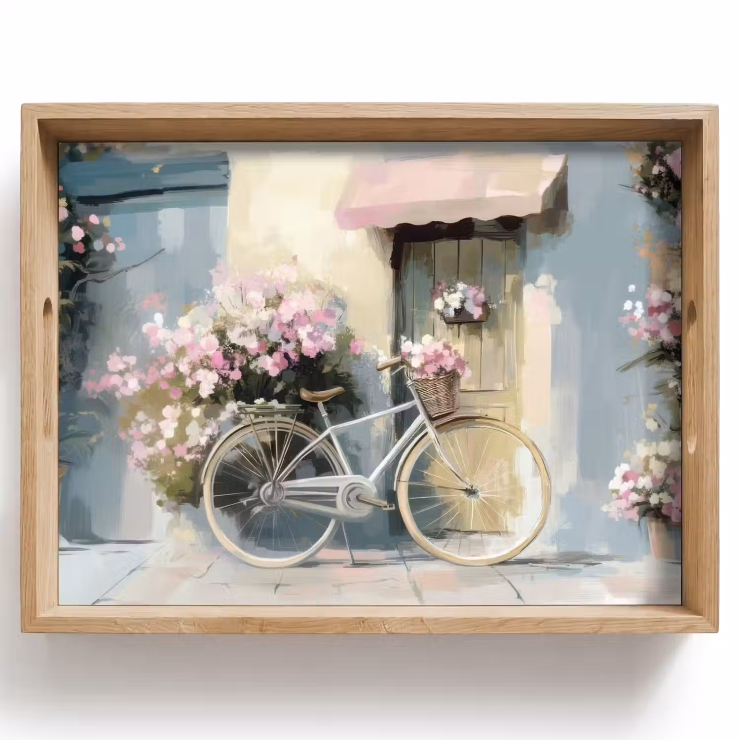 Fiets - Pastelkleuren - Bloemen Dienblad Rechthoek middel -z3d_shopping