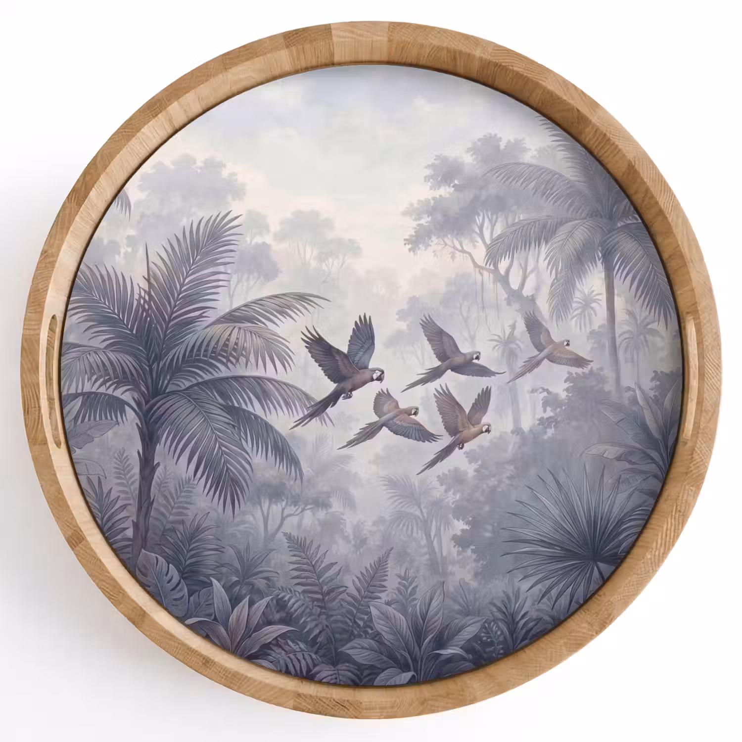 Vogel - Vliegend - Jungle - Vintage - Dieren Dienblad Rond middel -z3d_shopping