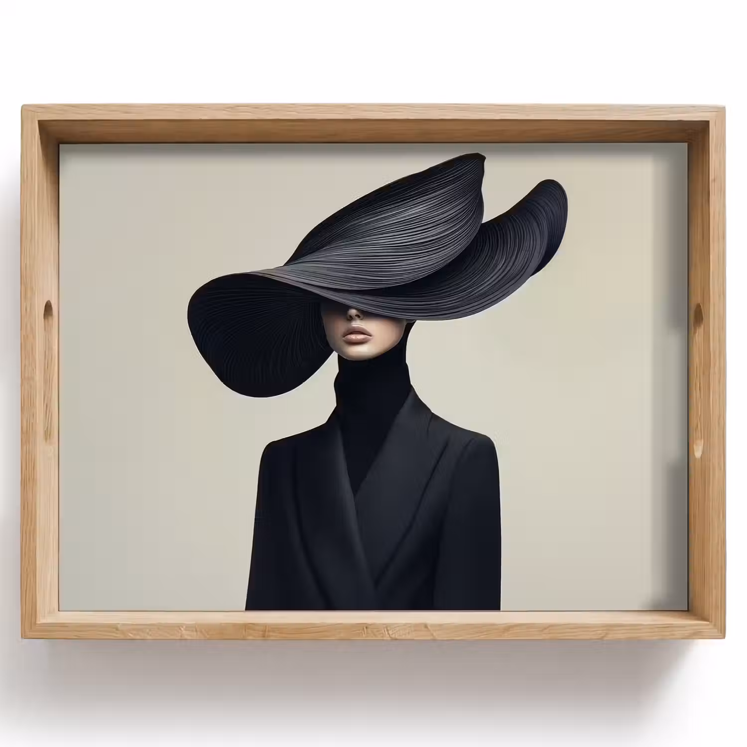 Zwart - Vrouw - Hoed Dienblad Rechthoek middel -z3d_shopping