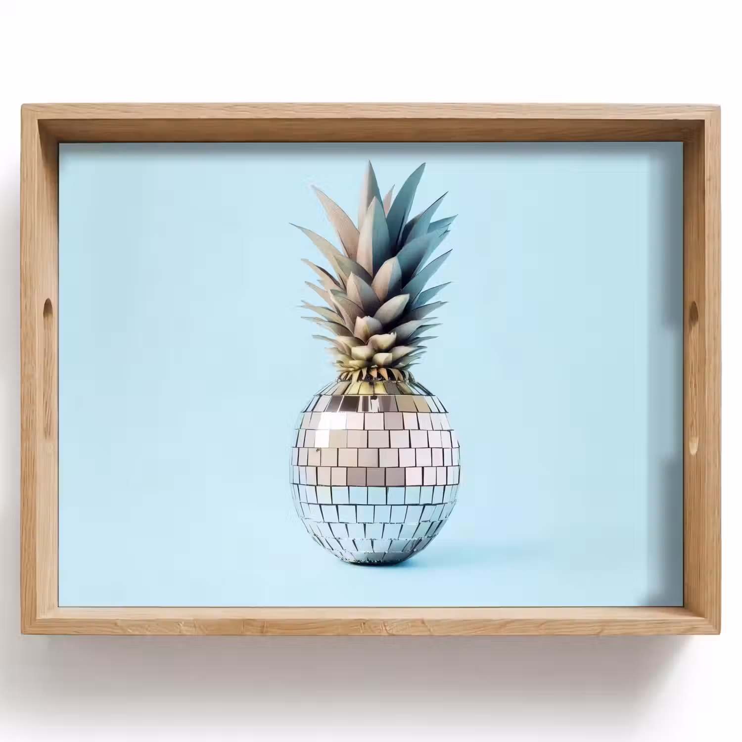 Blauw - Ananas - Disco - Discobal Dienblad Rechthoek middel -z3d_shopping