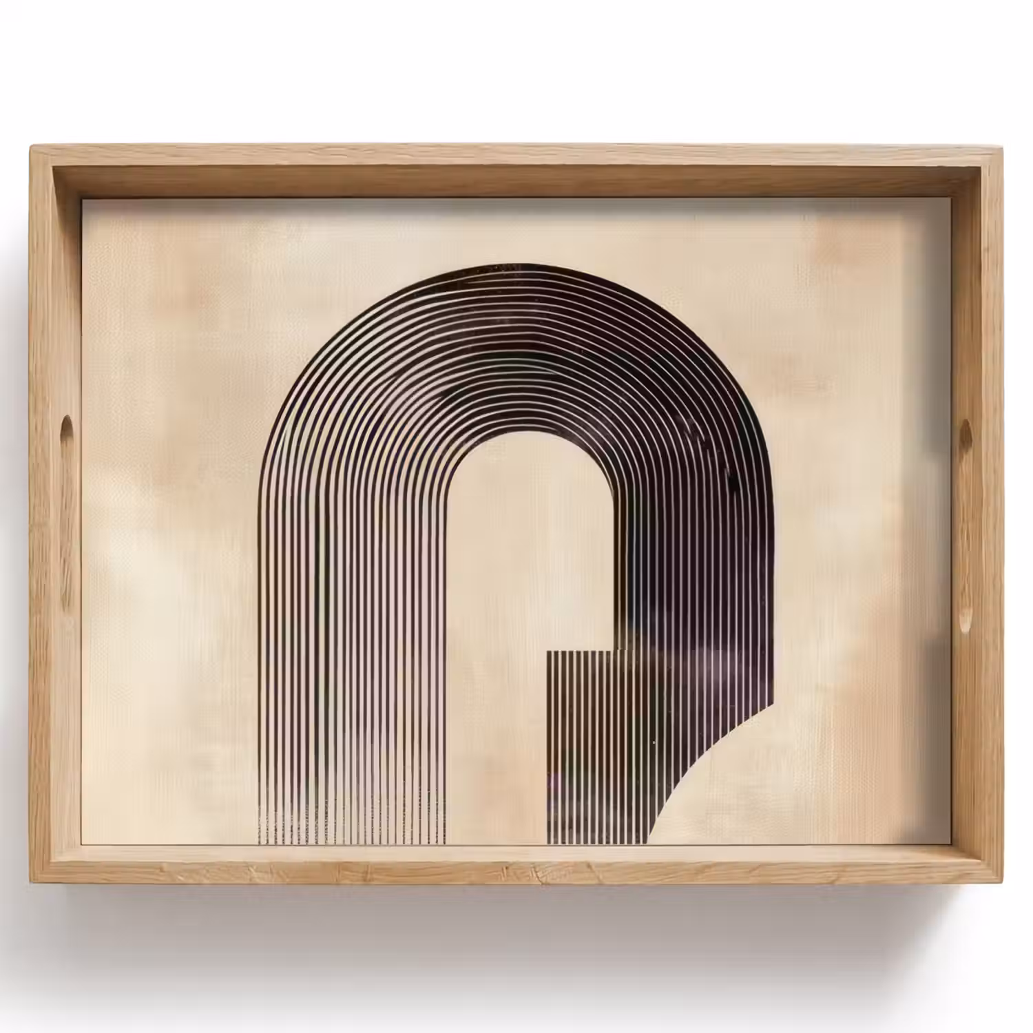 Boog - Strepen - Minimalistisch - Zwart Dienblad Rechthoek middel -z3d_shopping