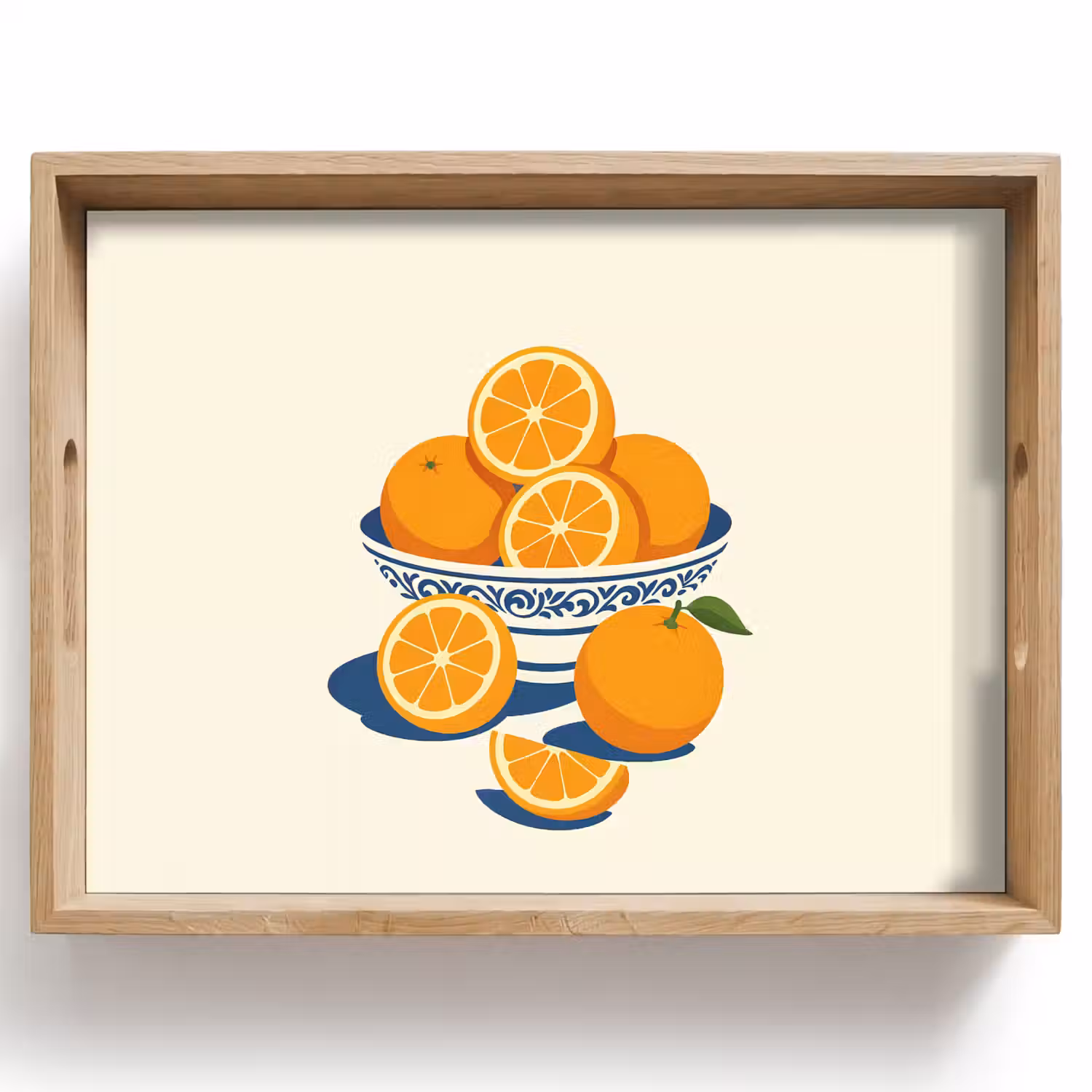 Schaal - Minimalistisch - Oranje - Sinaasappels Dienblad Rechthoek middel -z3d_shopping