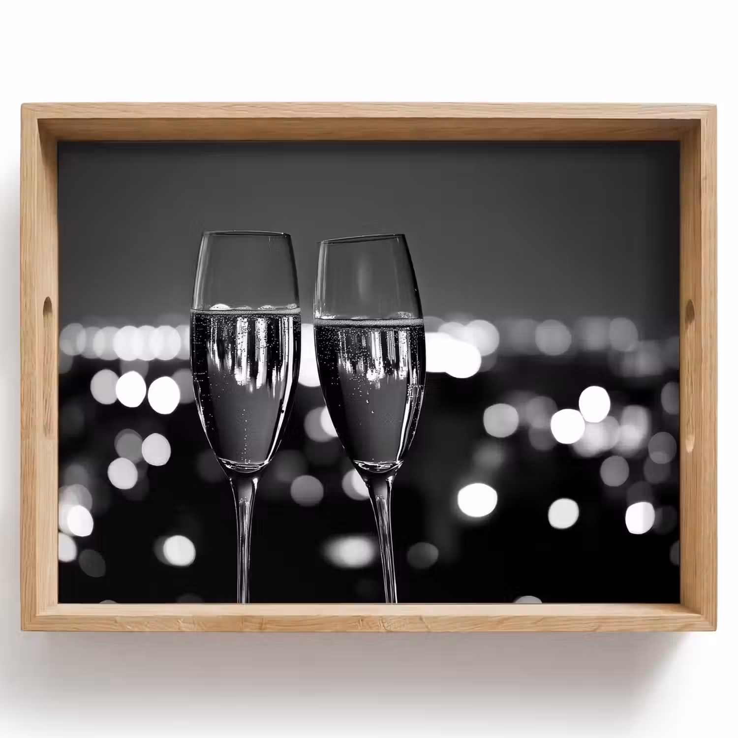 Bubbels - Proosten - Champagneglazen - Stadslichten Dienblad Rechthoek middel -z3d_shopping