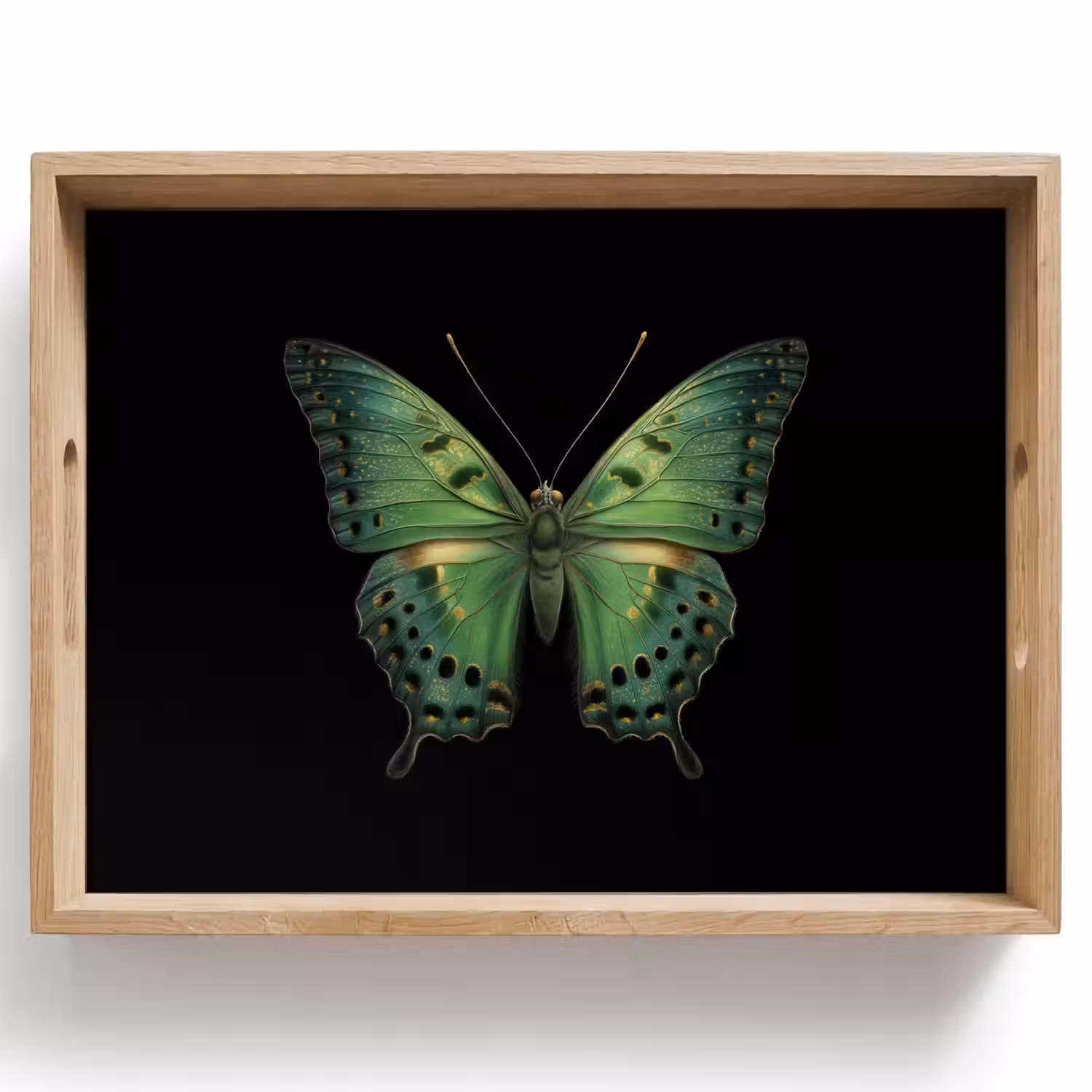 Vlinder - Groen - Diepte Dienblad Rechthoek middel -z3d_shopping