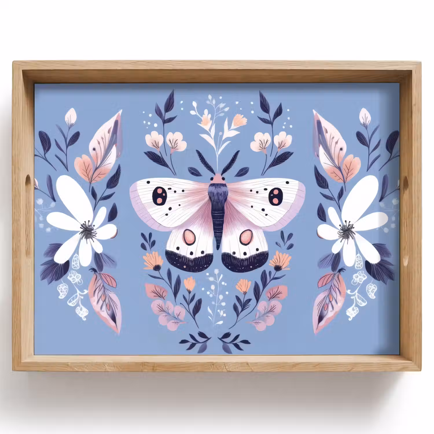 Vlinder - Vleugels - Stippen - Bloemen Dienblad Rechthoek middel -z3d_shopping