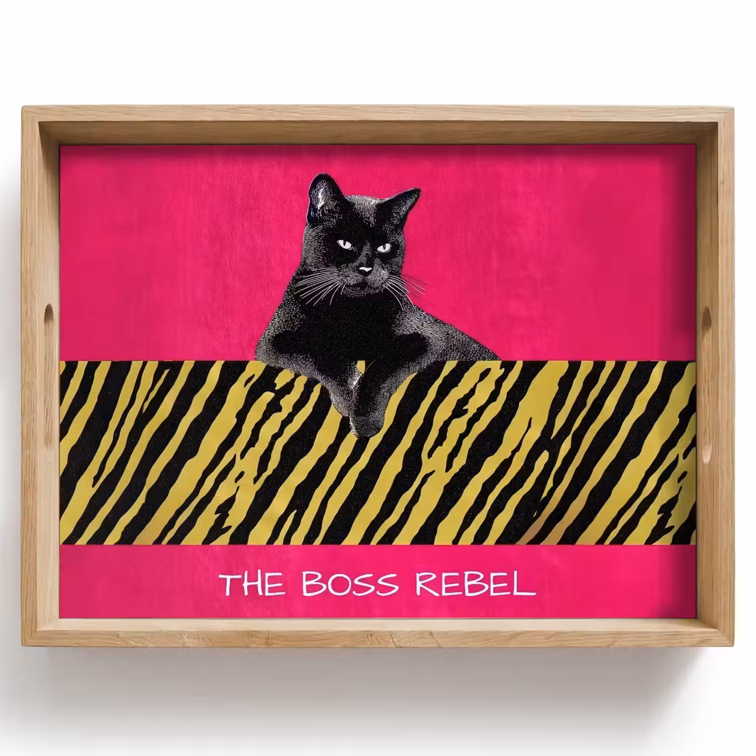 Kat - Baas - Roze - Tijgerprint Dienblad Rechthoek middel -z3d_shopping