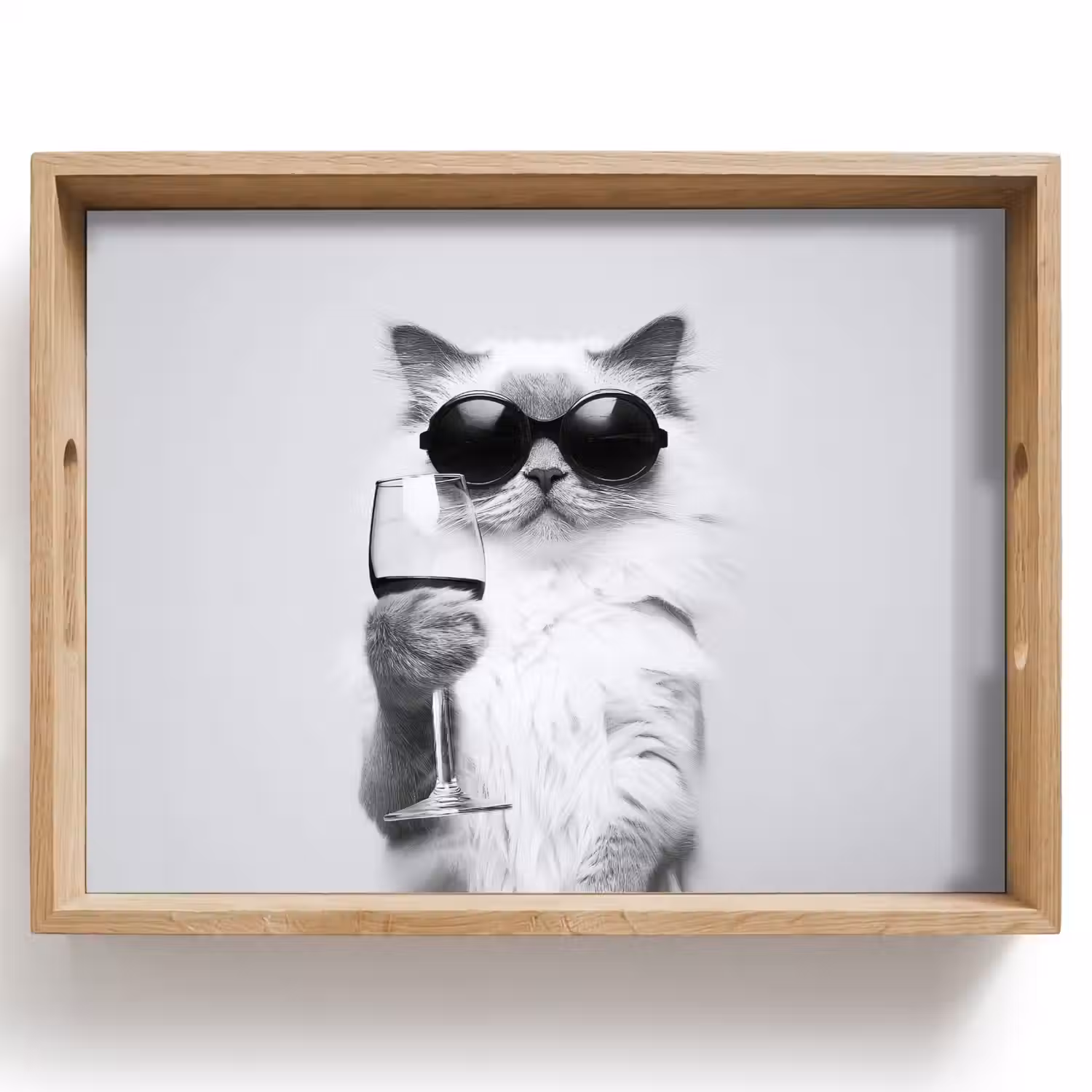 Kat - Zonnebril - Wijnglas - Langharig Dienblad Rechthoek middel -z3d_shopping