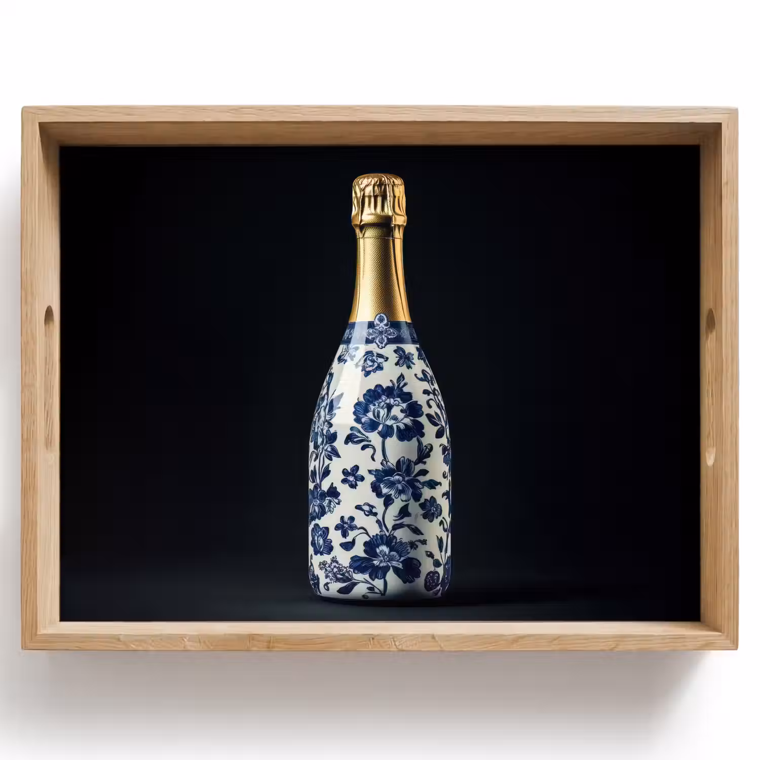 Champagne - Bloemen - Goud - Chique Dienblad Rechthoek middel -z3d_shopping