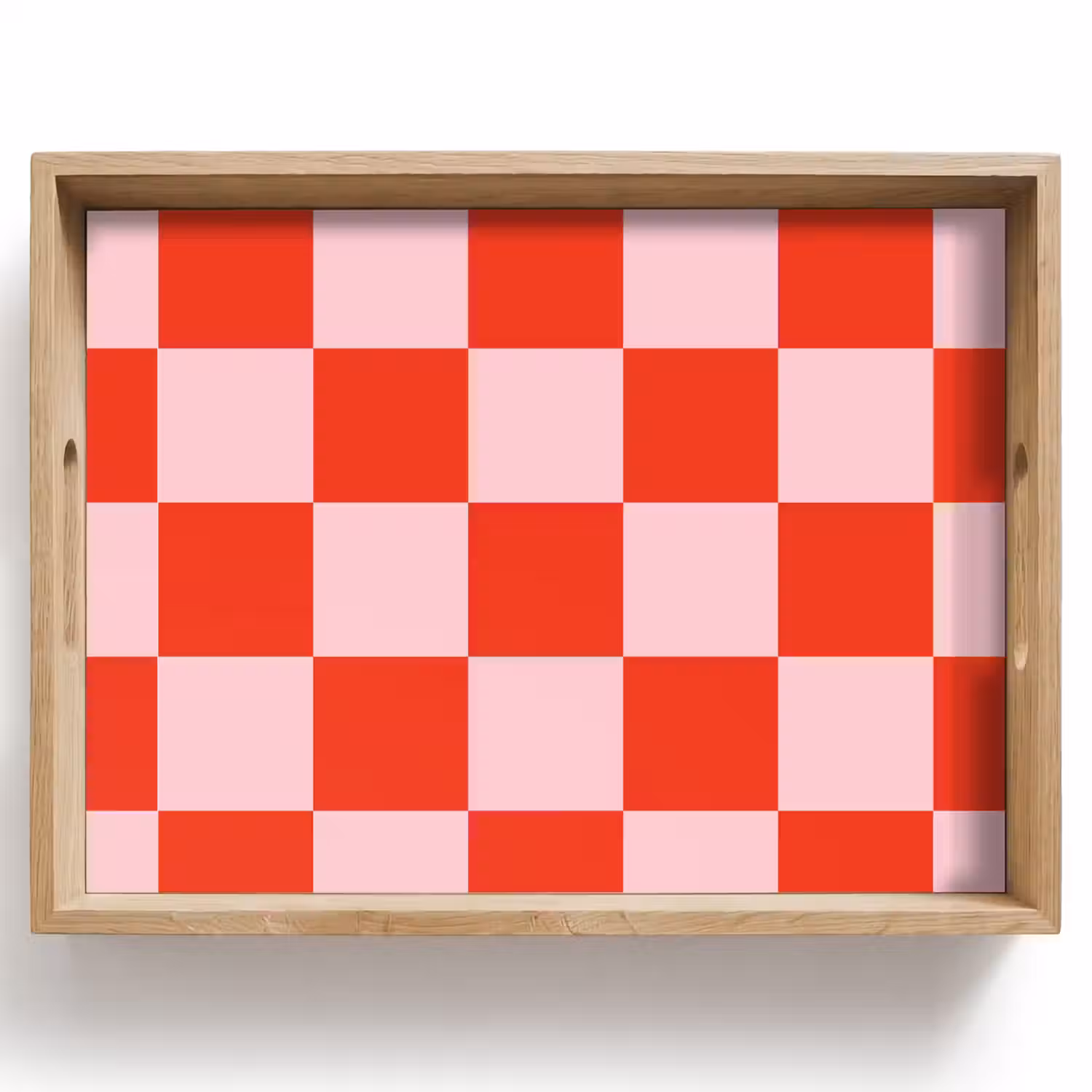 Schaakbord patroon - Rood - Roze - Blokjes Dienblad Rechthoek middel -z3d_shopping