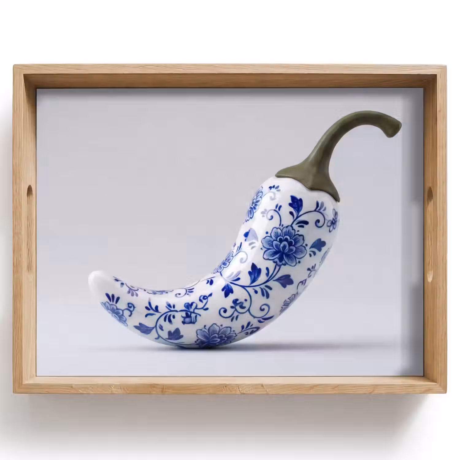 Chilipeper - Keramiek - Blauw Dienblad Rechthoek middel -z3d_shopping