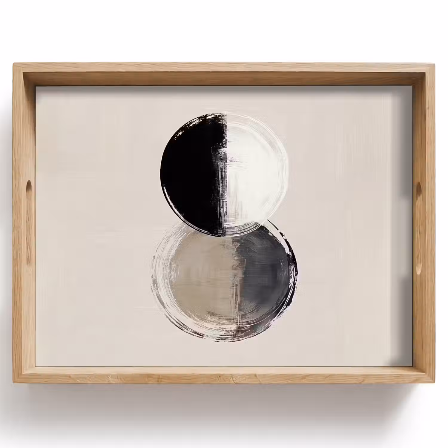Cirkels - Strepen - Minimalistisch - Zwart Dienblad Rechthoek middel -z3d_shopping