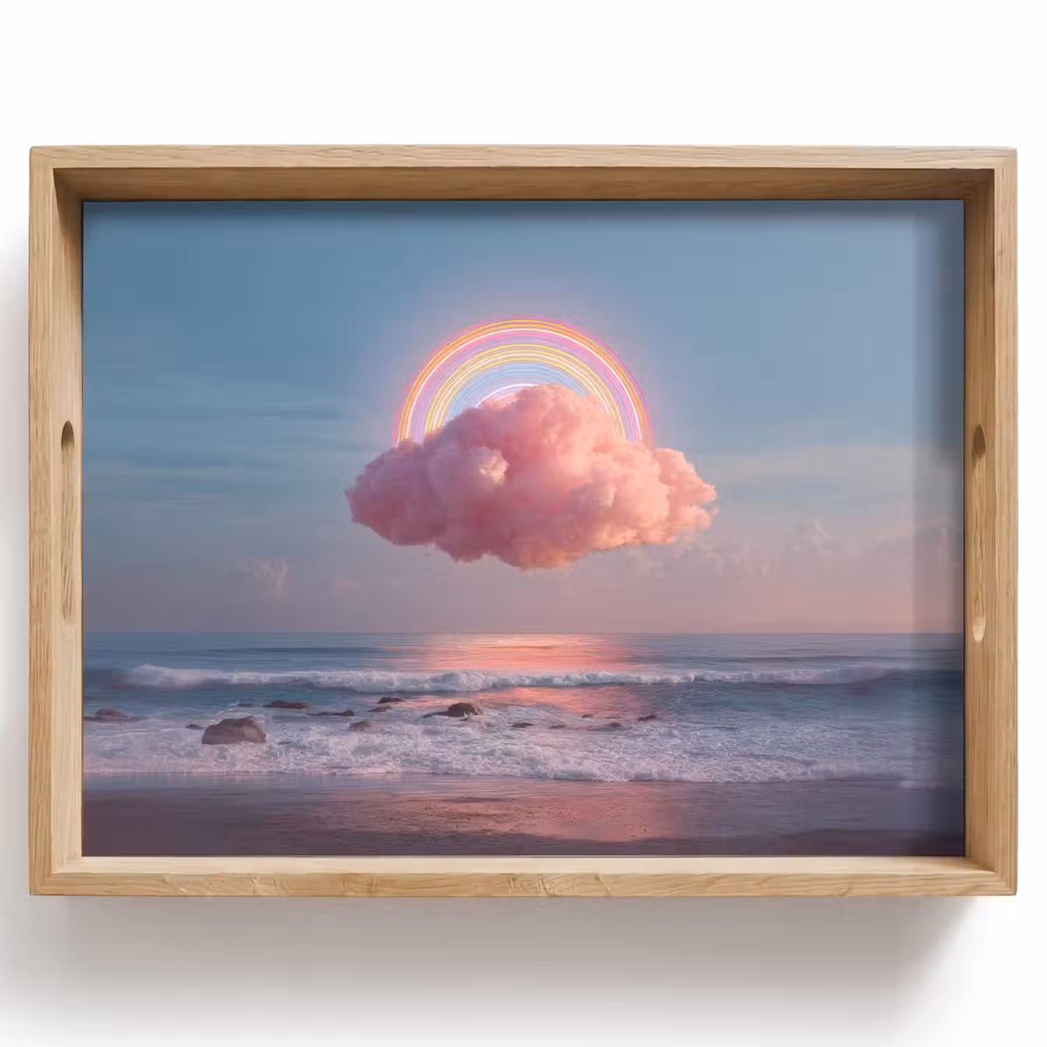 Wolk - Regenboog - Zee Dienblad Rechthoek middel -z3d_shopping