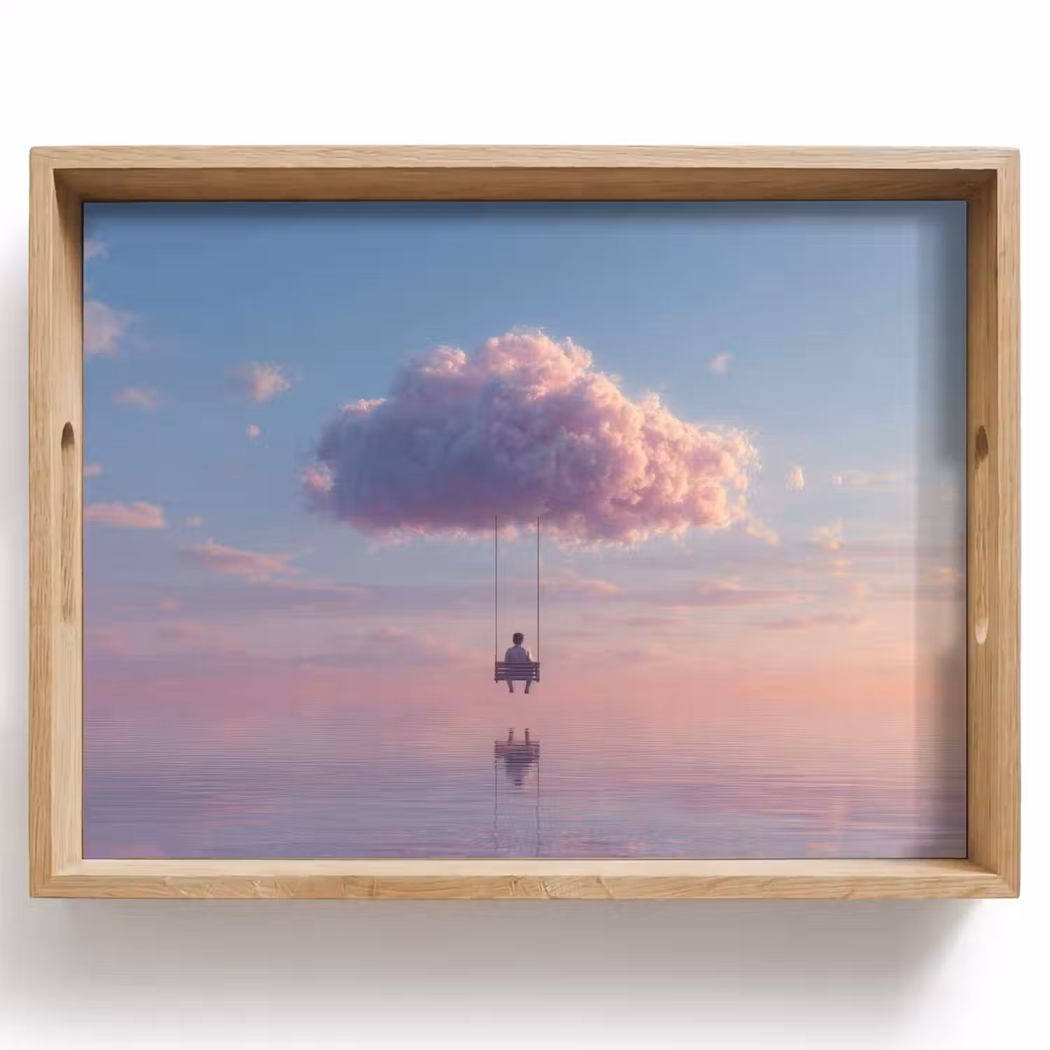 Wolk - Schommel - Kleurrijke lucht Dienblad Rechthoek middel -z3d_shopping
