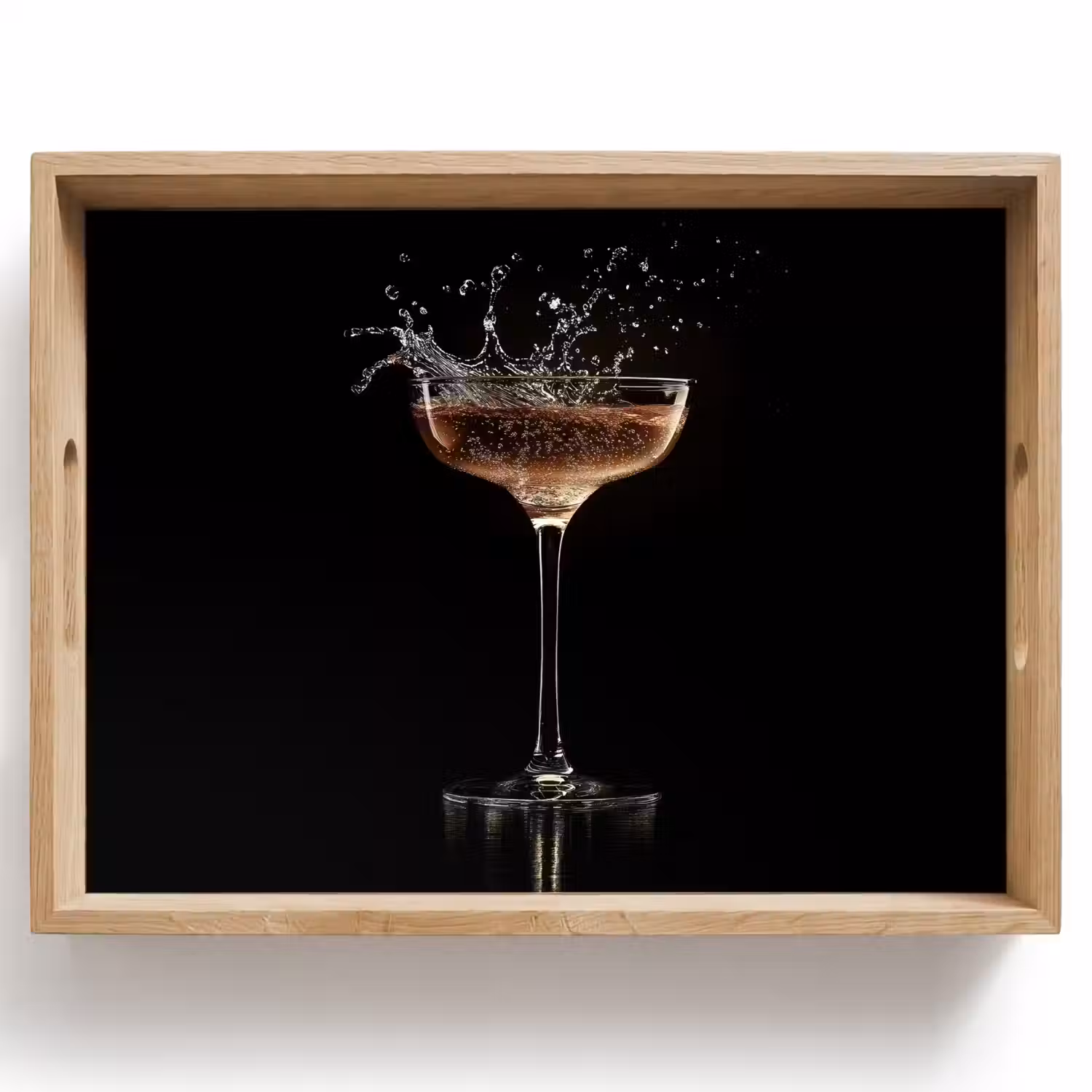 Cocktail - Zwart - Spetters - Glas Dienblad Rechthoek middel -z3d_shopping