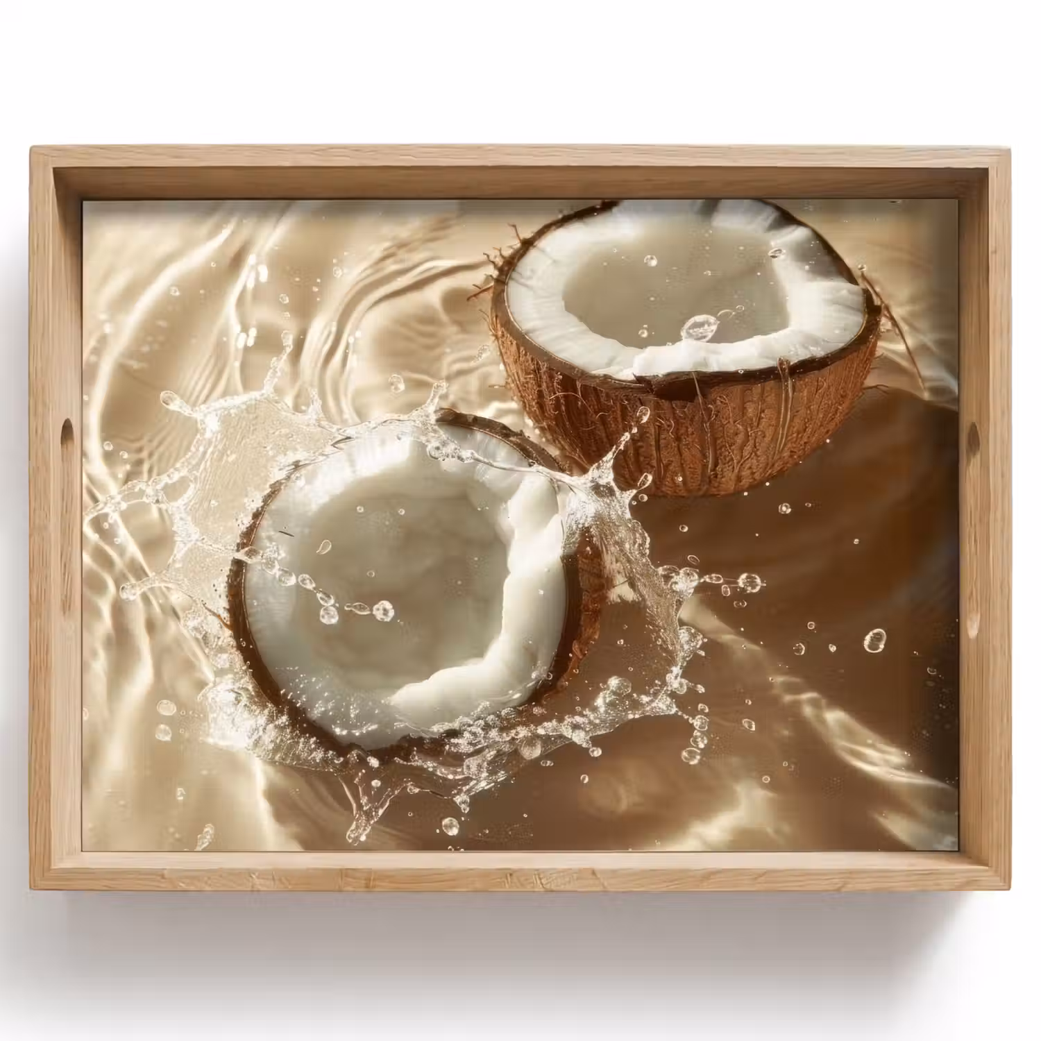Kokosnoot - Water - Beige - Spetters Dienblad Rechthoek middel -z3d_shopping