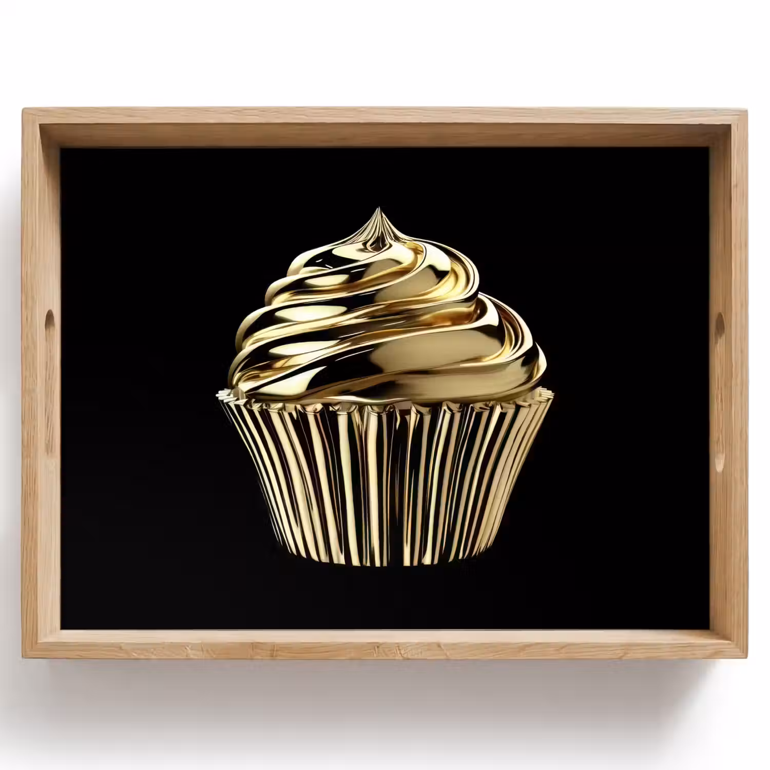 Cupcake - Eten - Goud - Zwart Dienblad Rechthoek middel -z3d_shopping