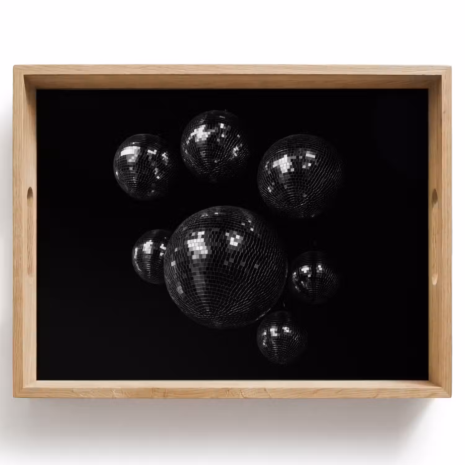 Discoballen - Minimalistisch - Zwart Dienblad Rechthoek middel -z3d_shopping