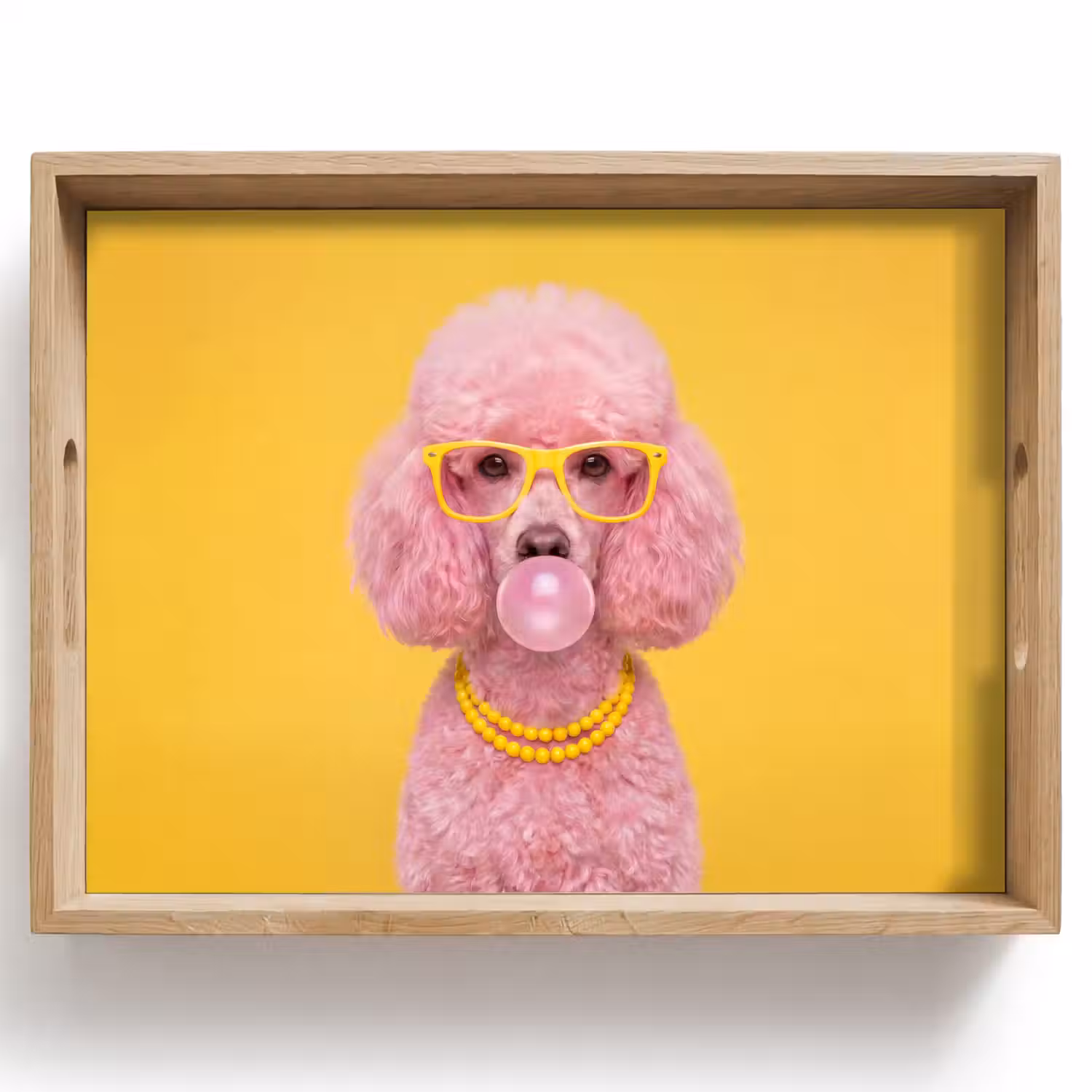 Hond - Kauwgum - Dieren - Modern - Roze Dienblad Rechthoek middel -z3d_shopping