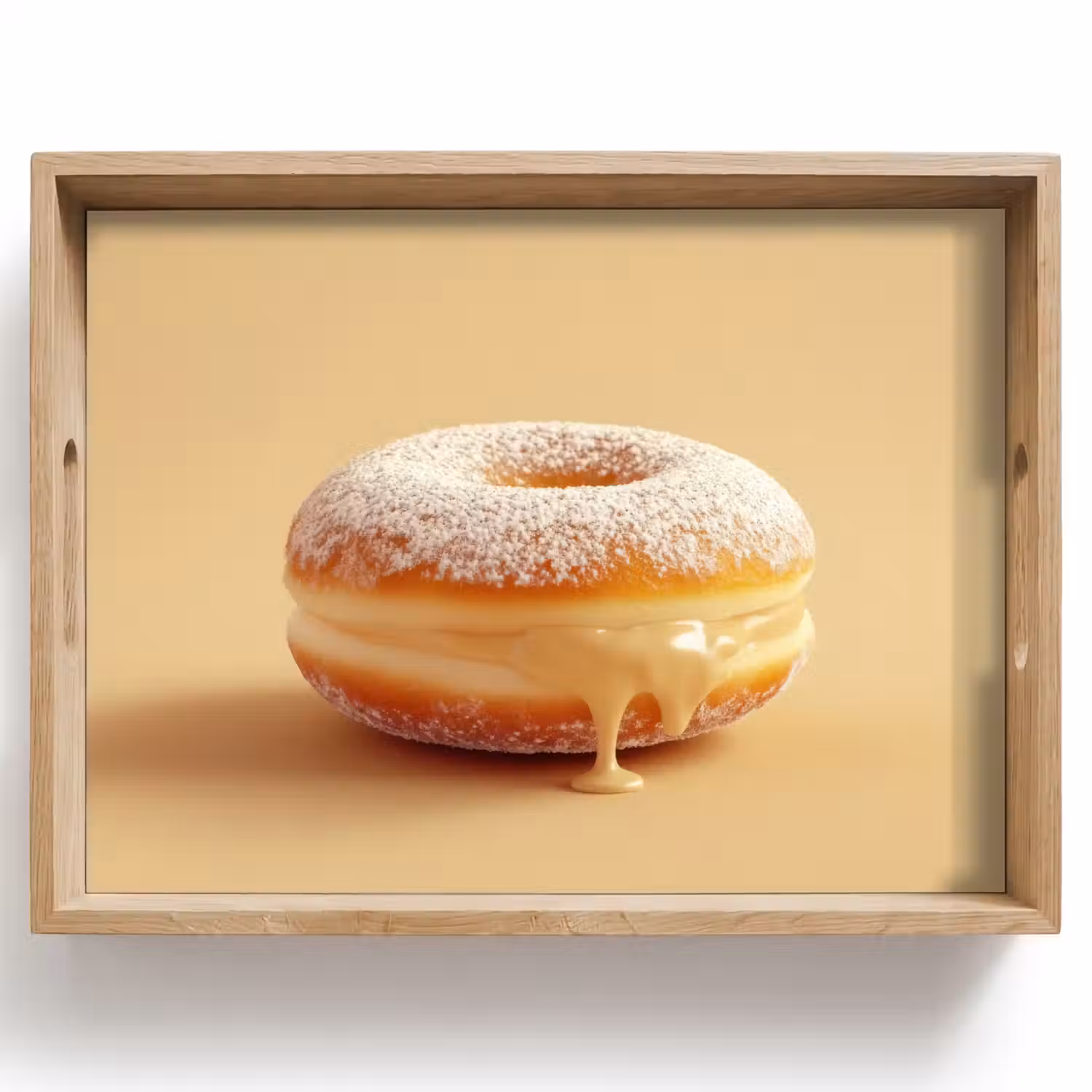 Donut - Romig - Poedersuiker - Beige Dienblad Rechthoek middel -z3d_shopping