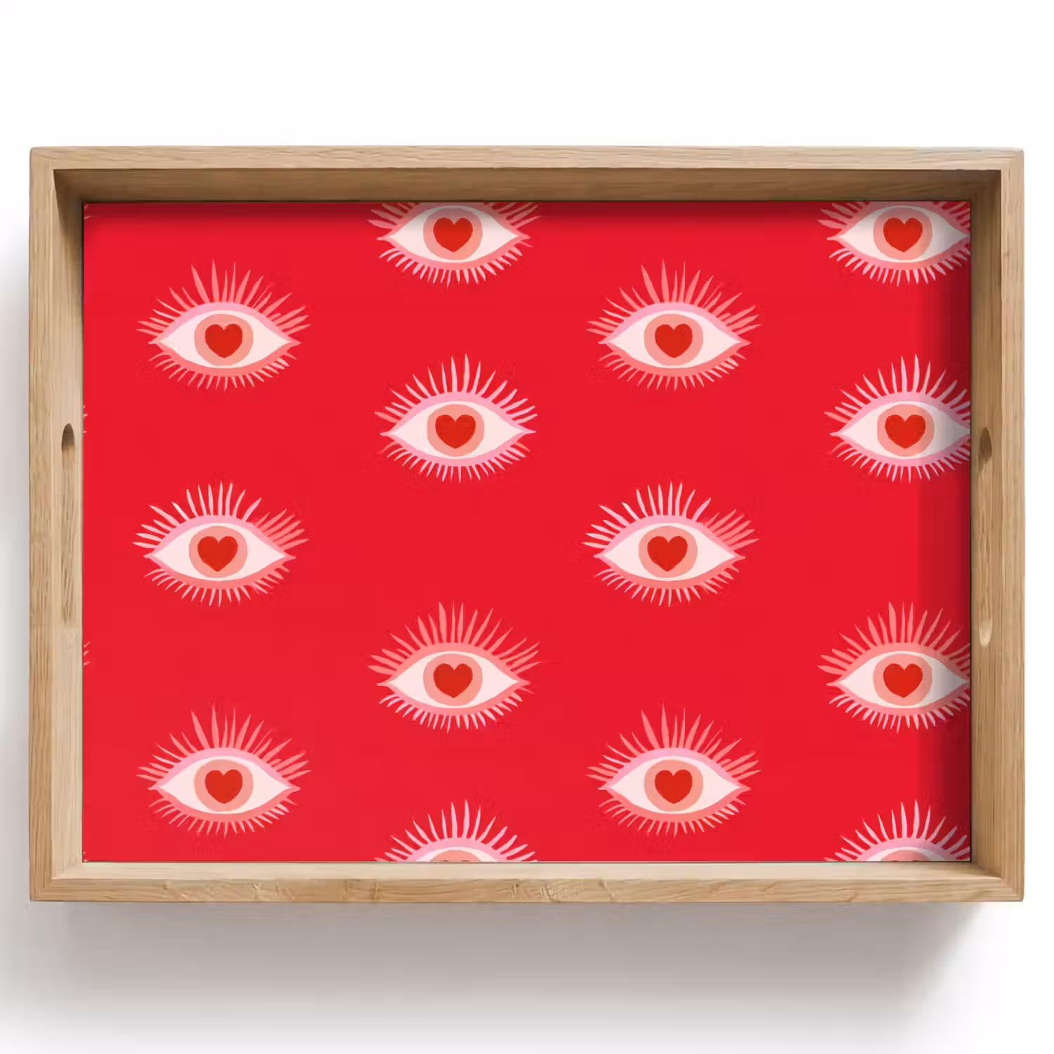 Ogen - Hart - Abstract - Rood - Roze Dienblad Rechthoek middel 911 -z3d_shopping