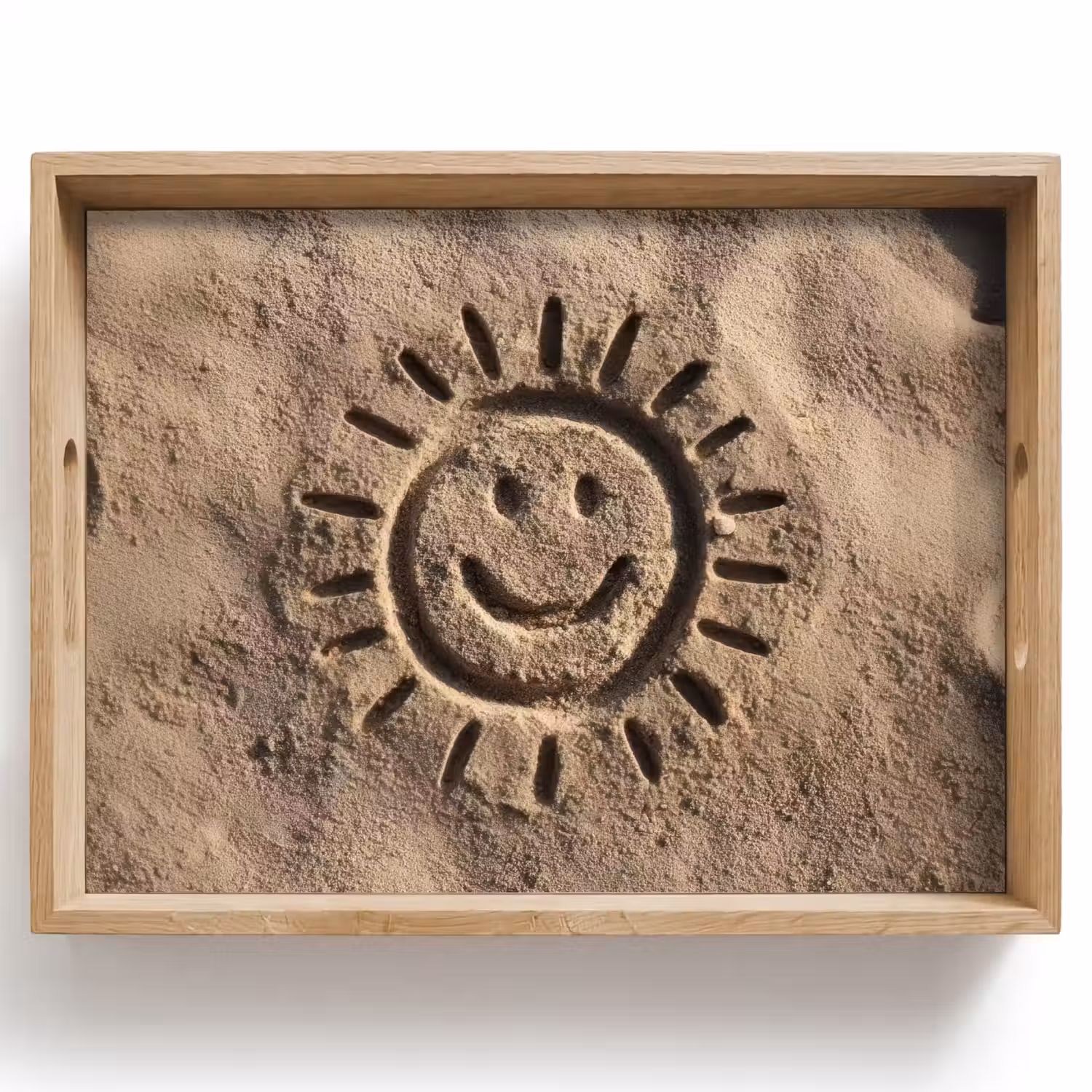 Gezichtje - Zon - Zand - Getekend Dienblad Rechthoek middel -z3d_shopping