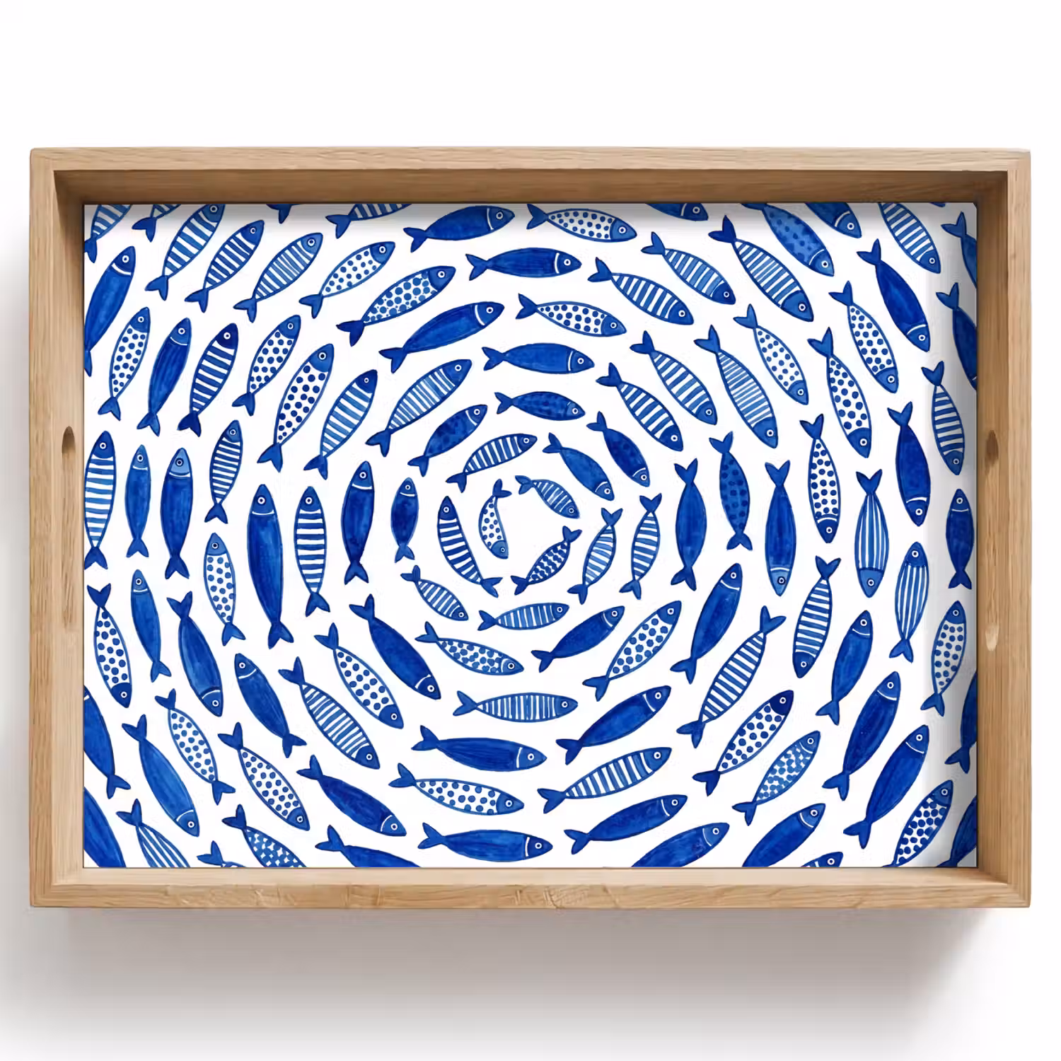 Vis - Patroon - Onderwater - Abstract - Blauw Dienblad Rechthoek middel -z3d_shopping