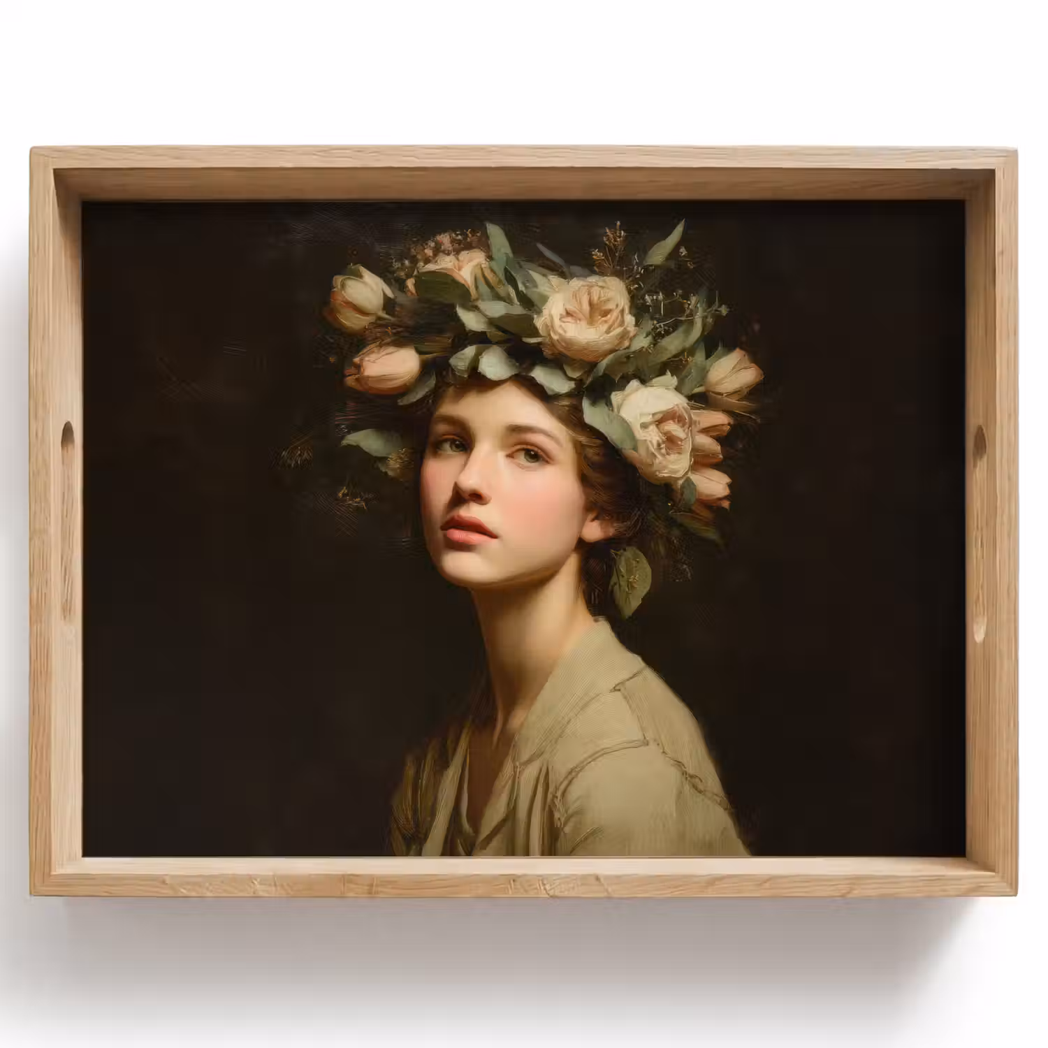 Bloemenstilte - Vrouw - Portret Dienblad Rechthoek middel -z3d_shopping