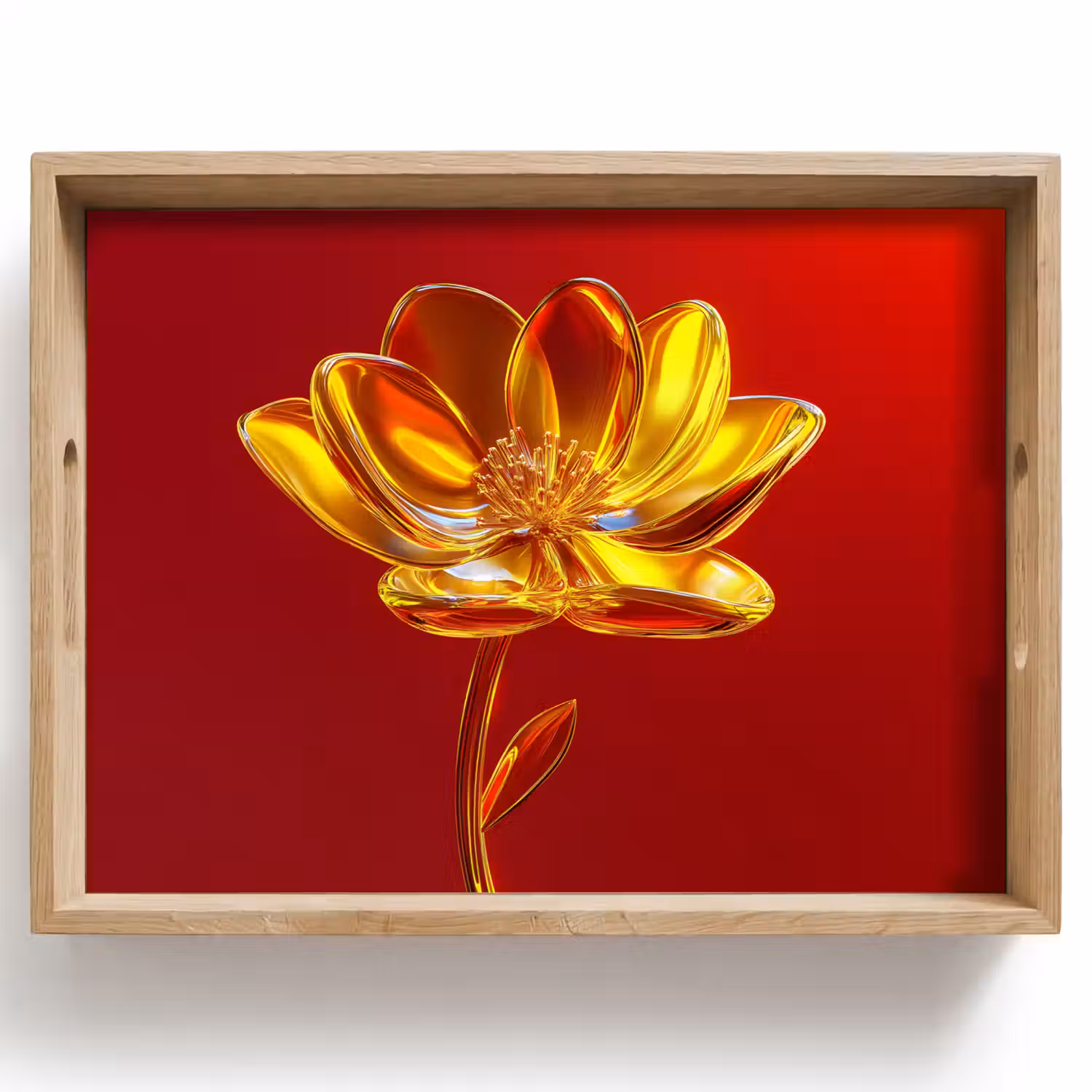 Bloem - Goud - Glazen Dienblad Rechthoek middel -z3d_shopping