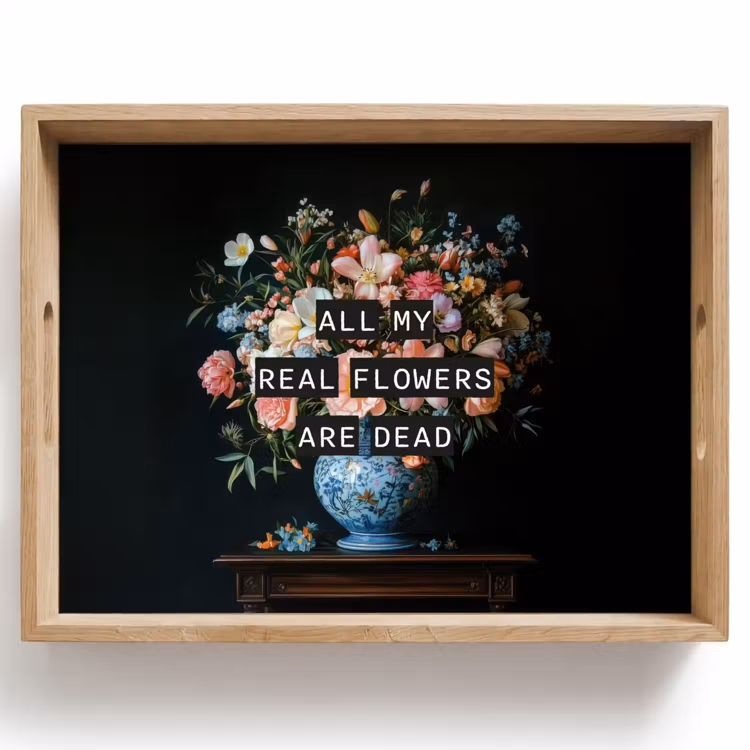 Bloemen - Art - Pastel - Quotes Dienblad Rechthoek middel -z3d_shopping