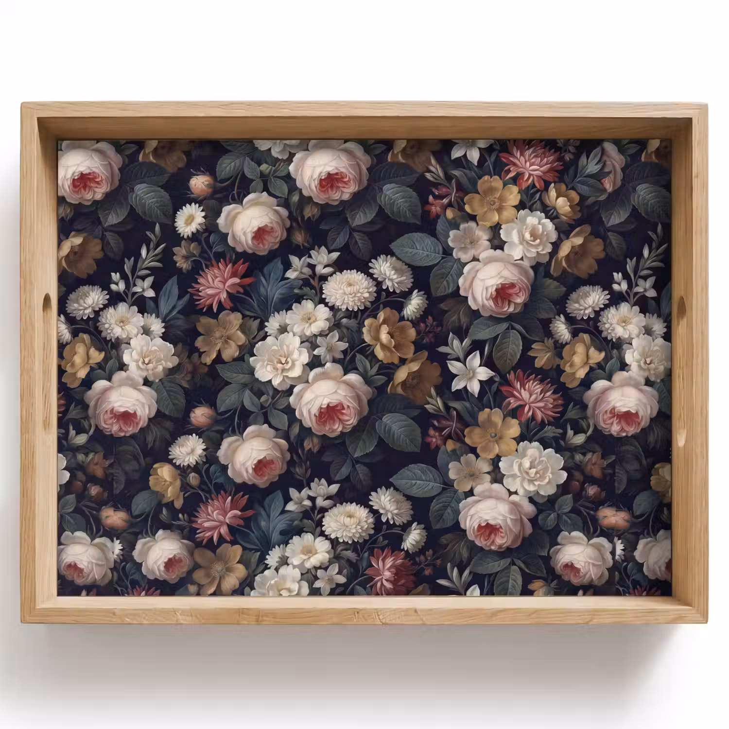 Bloemen - Boeket - Botanisch - Vintage - Donkere achtergrond Dienblad Rechthoek middel -z3d_shopping