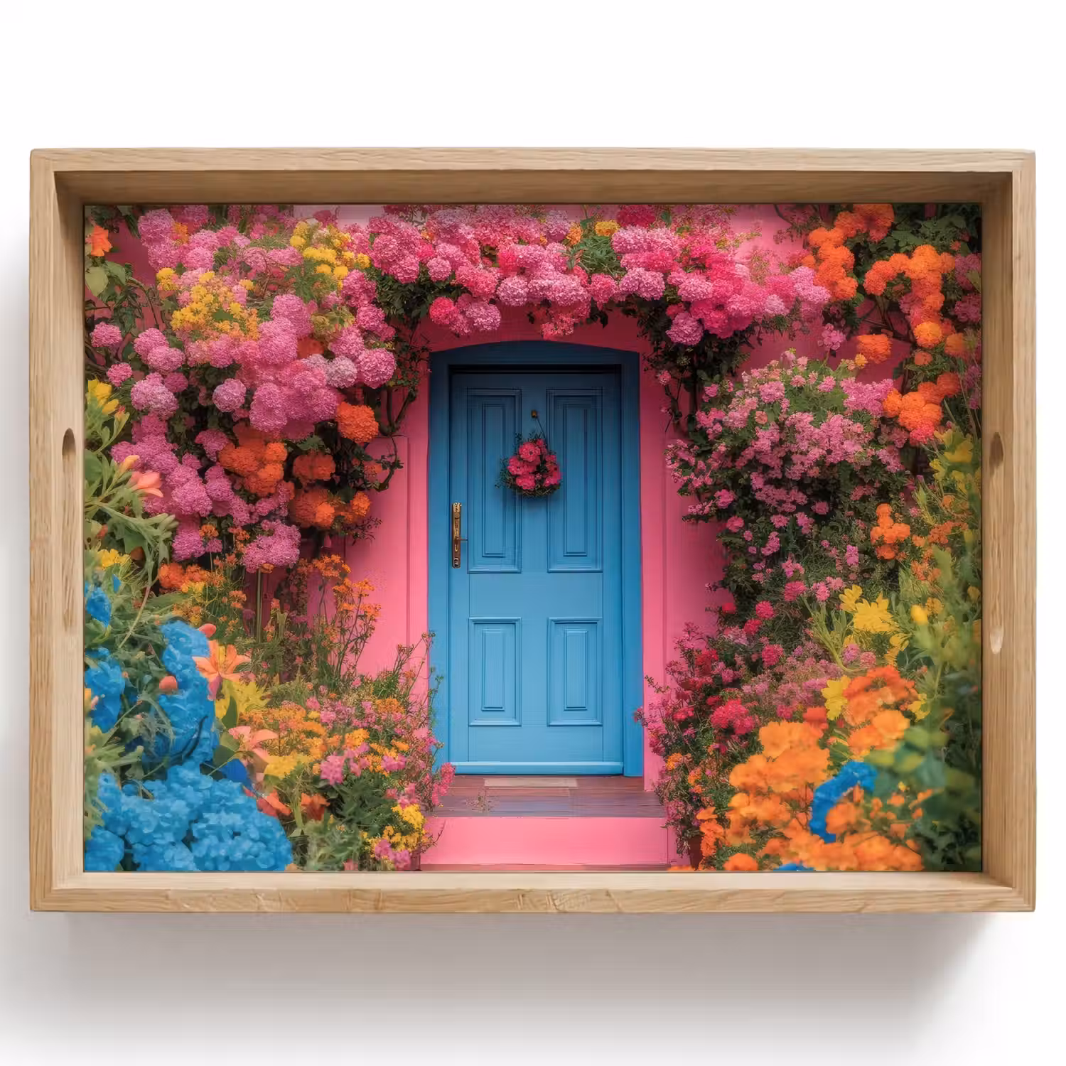 Bloemen - Deur - Roze Dienblad Rechthoek middel -z3d_shopping