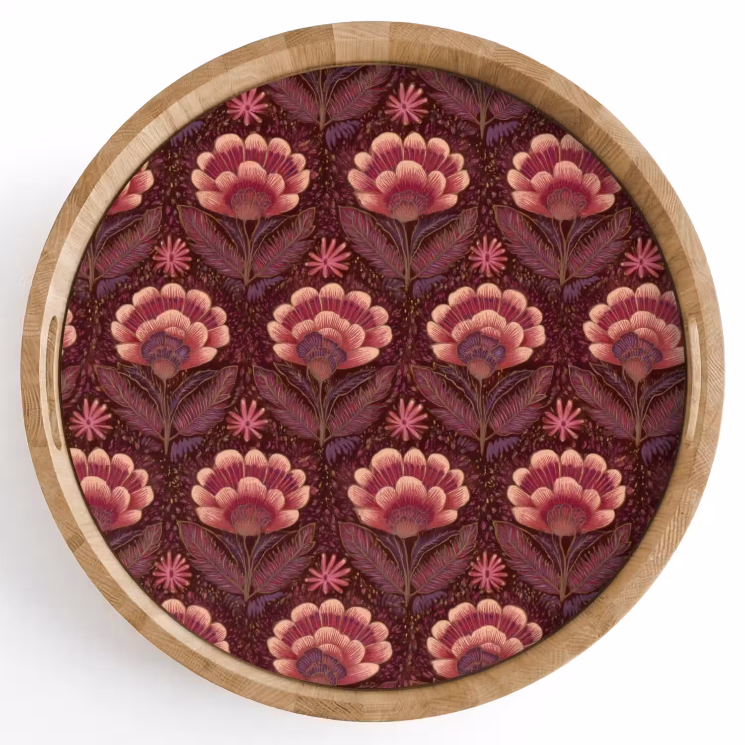 Bloemen - Waaier - Paars Dienblad Rond middel 914 -z3d_shopping