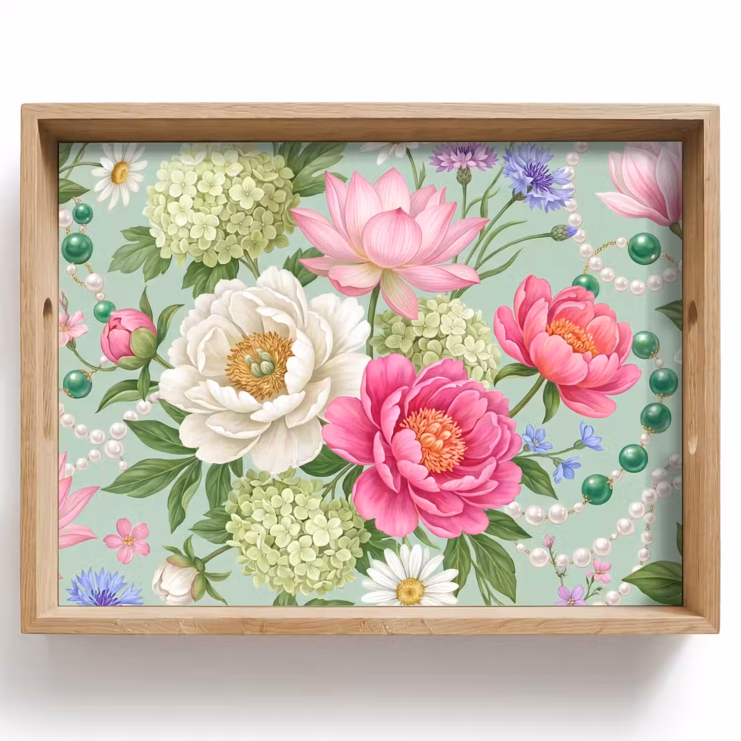 Bloemen - Patroon - Botanisch - Groen Dienblad Rechthoek middel -z3d_shopping