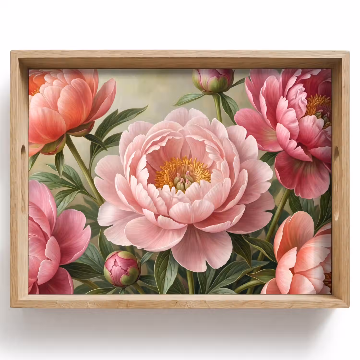 Bloemen - Roze - Klassiek - Gedetailleerd - Natuur Dienblad Rechthoek middel -z3d_shopping