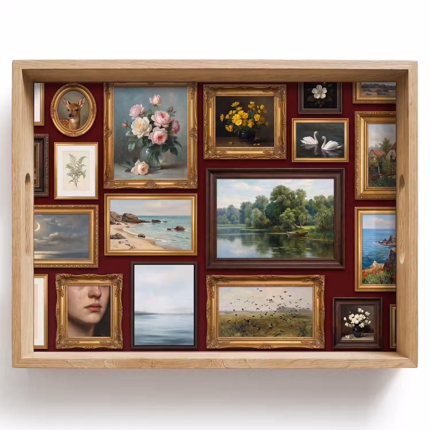 Bloemen - Vaas - Klassiek - Kunst - Rood Dienblad Rechthoek middel -z3d_shopping