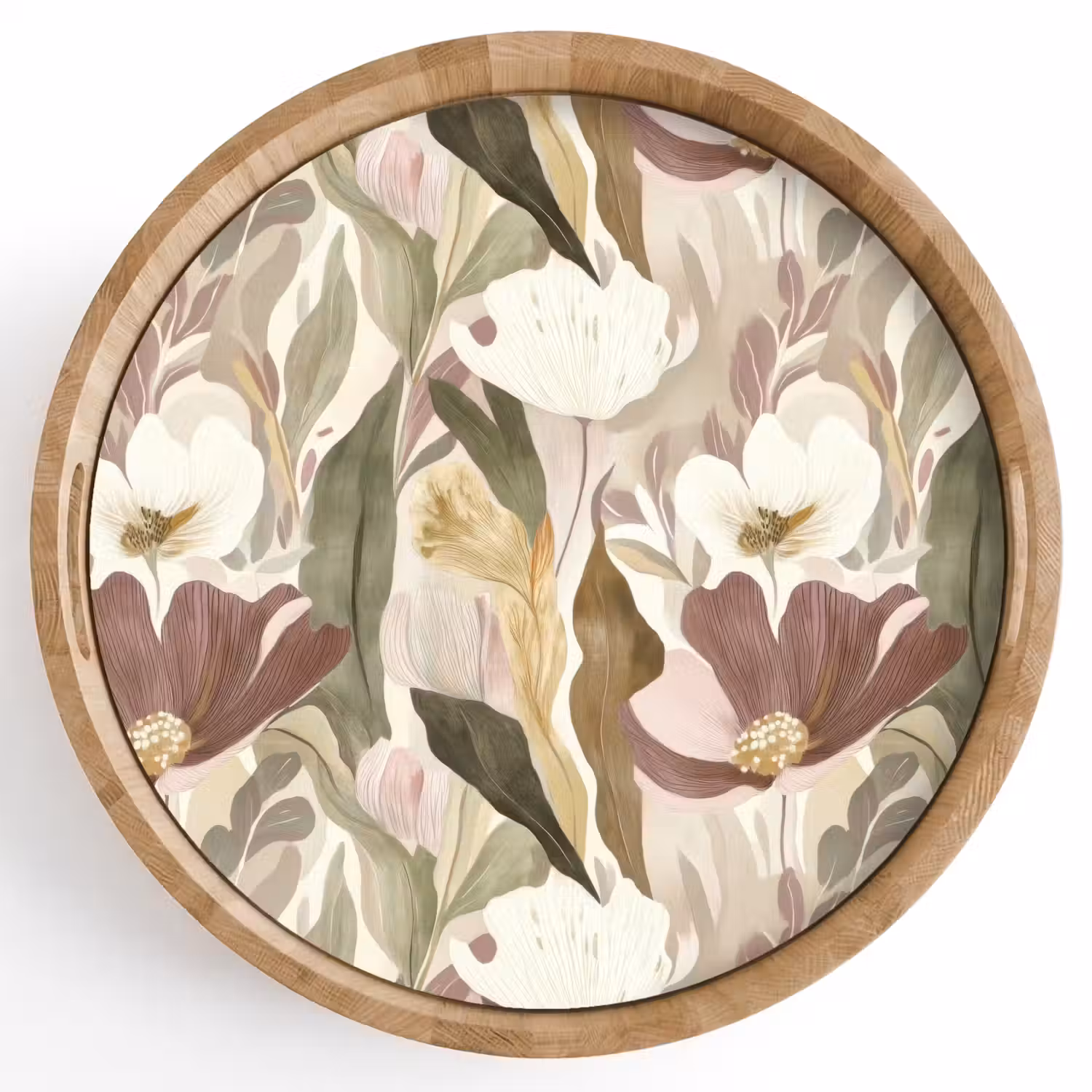 Bloemen - Aquarel - Kleurrijk Dienblad Rond middel 914 -z3d_shopping