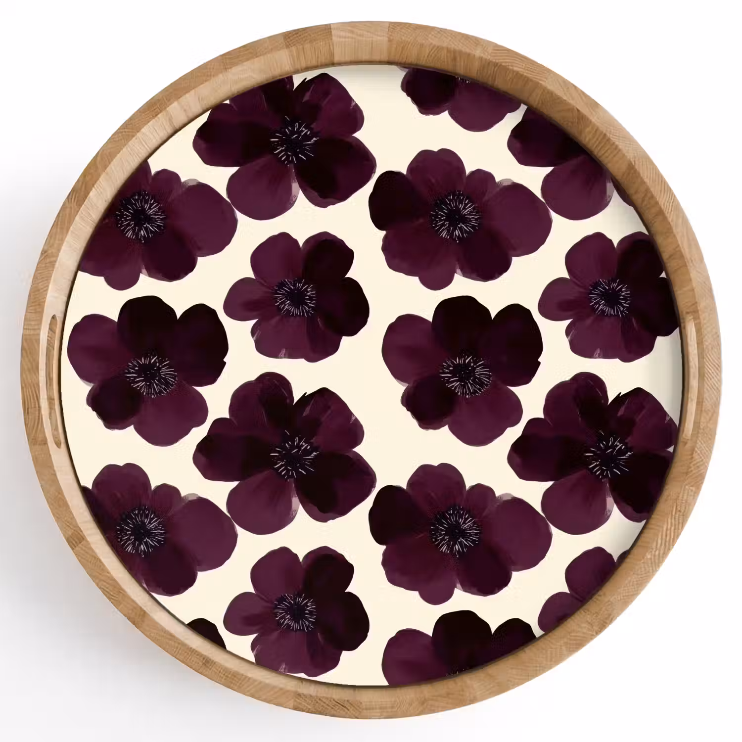 Bloemen - Aquarel - Paars Dienblad Rond middel 914 -z3d_shopping