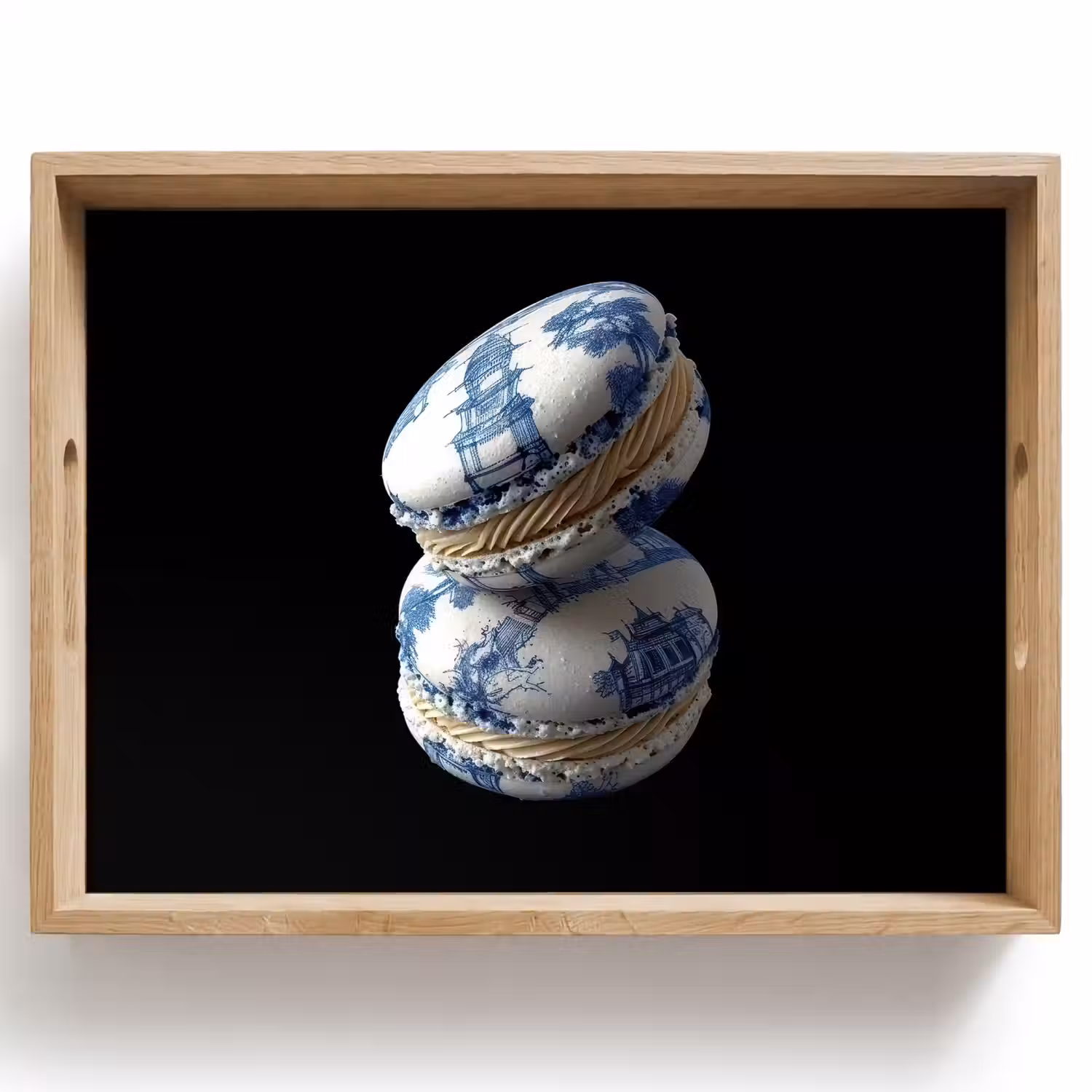 Eten - Macarons - Delfts blauw - Koekjes Dienblad Rechthoek middel -z3d_shopping