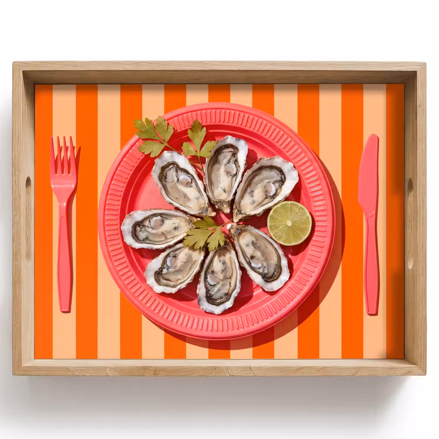 Eten - Oester - Zeevruchten - Oranje - Modern Dienblad Rechthoek middel -z3d_shopping