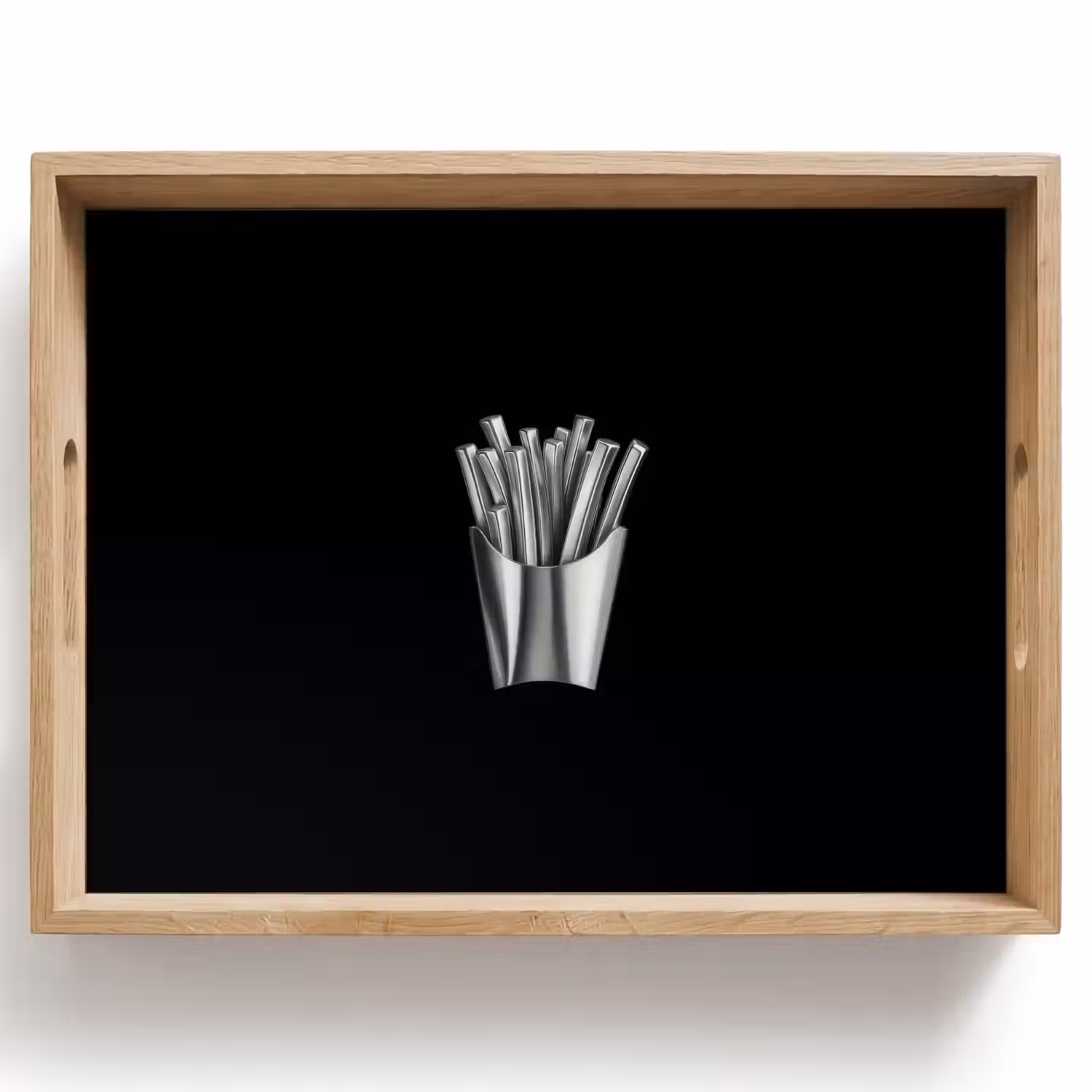 Frietjes - Futuristisch - Zilver Dienblad Rechthoek middel -z3d_shopping