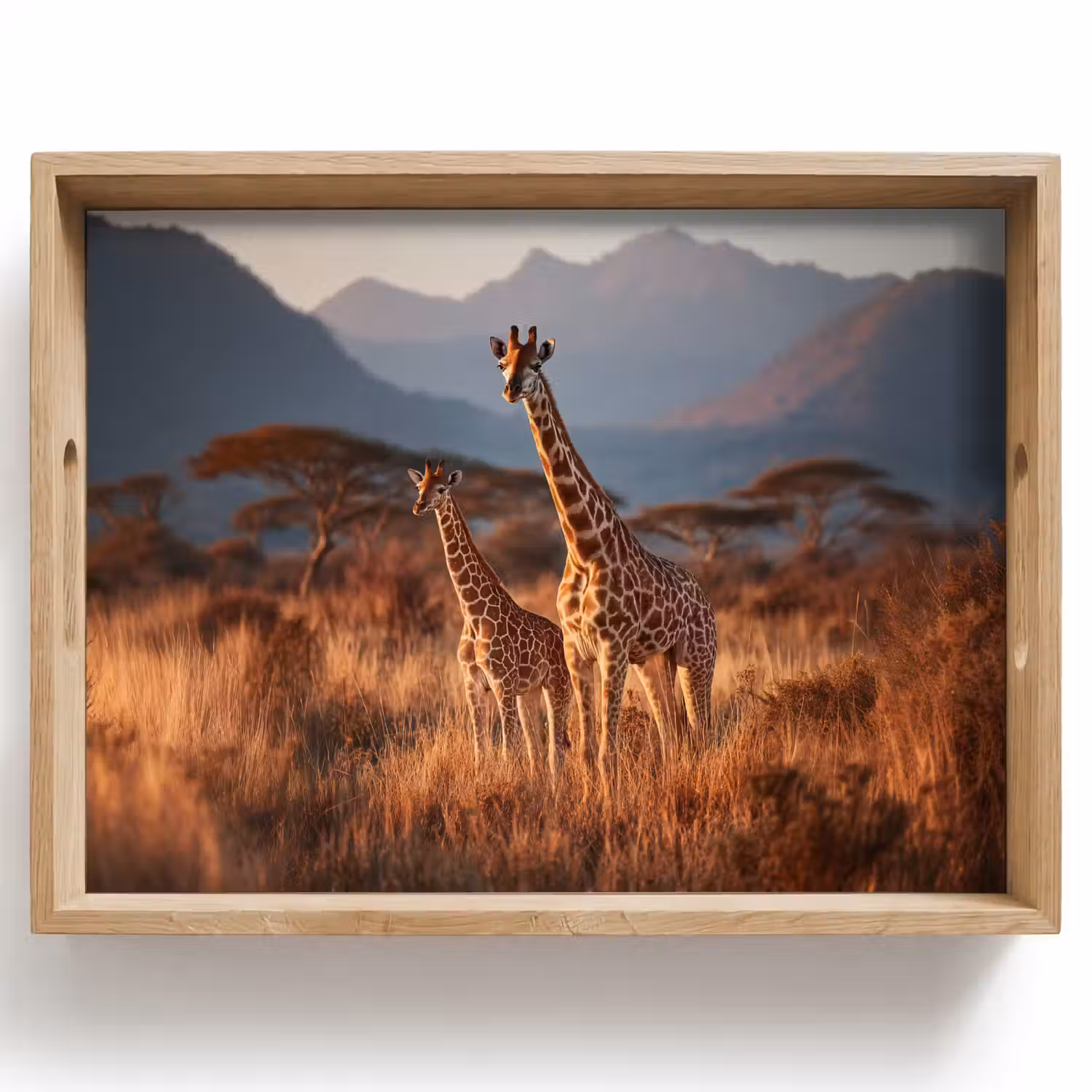 Giraffen - Hoog gras - Acaciabomen Dienblad Rechthoek middel -z3d_shopping