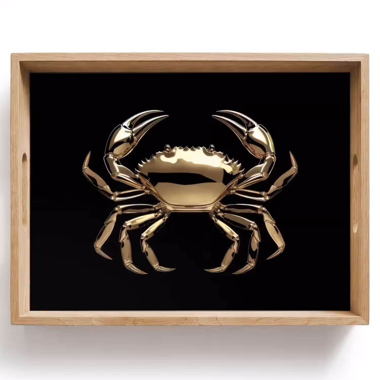Goud - Krab - Dieren - Zwart Dienblad Rechthoek middel -z3d_shopping